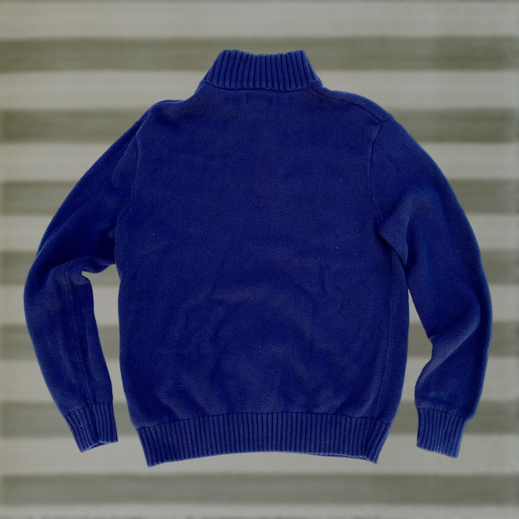 Polo Ralph Lauren Polo Jeans Ralph Lauren Men's Vintage Mock Neck Sweater Knit 90s Size M Navy Cotton Pullover Size US M / EU 48-50 / 2 - 1 Thumbnail