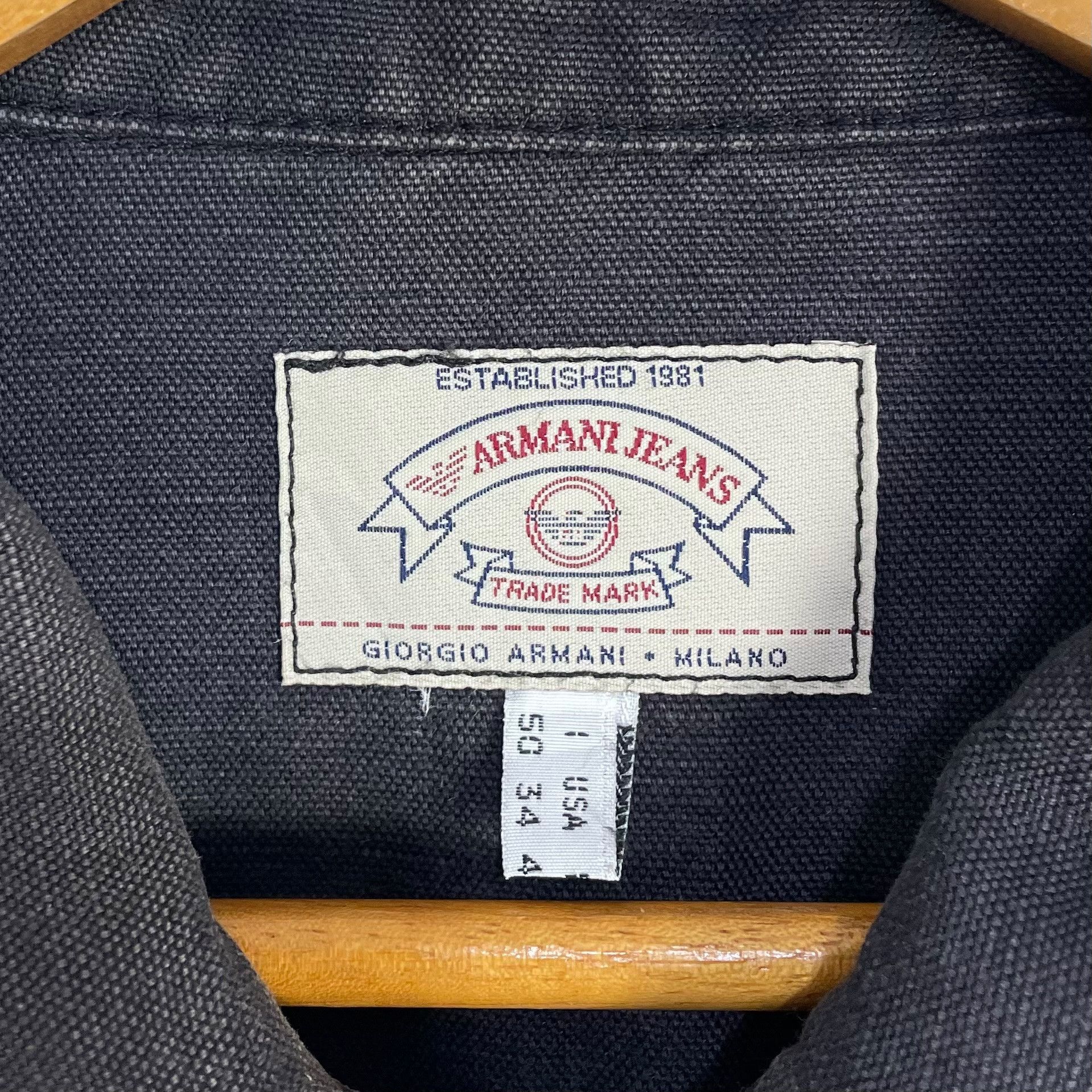 Giorgio Armani Vintage 90s Armani Jeans Denim Trucker Jacket Size US M / EU 48-50 / 2 - 9 Thumbnail