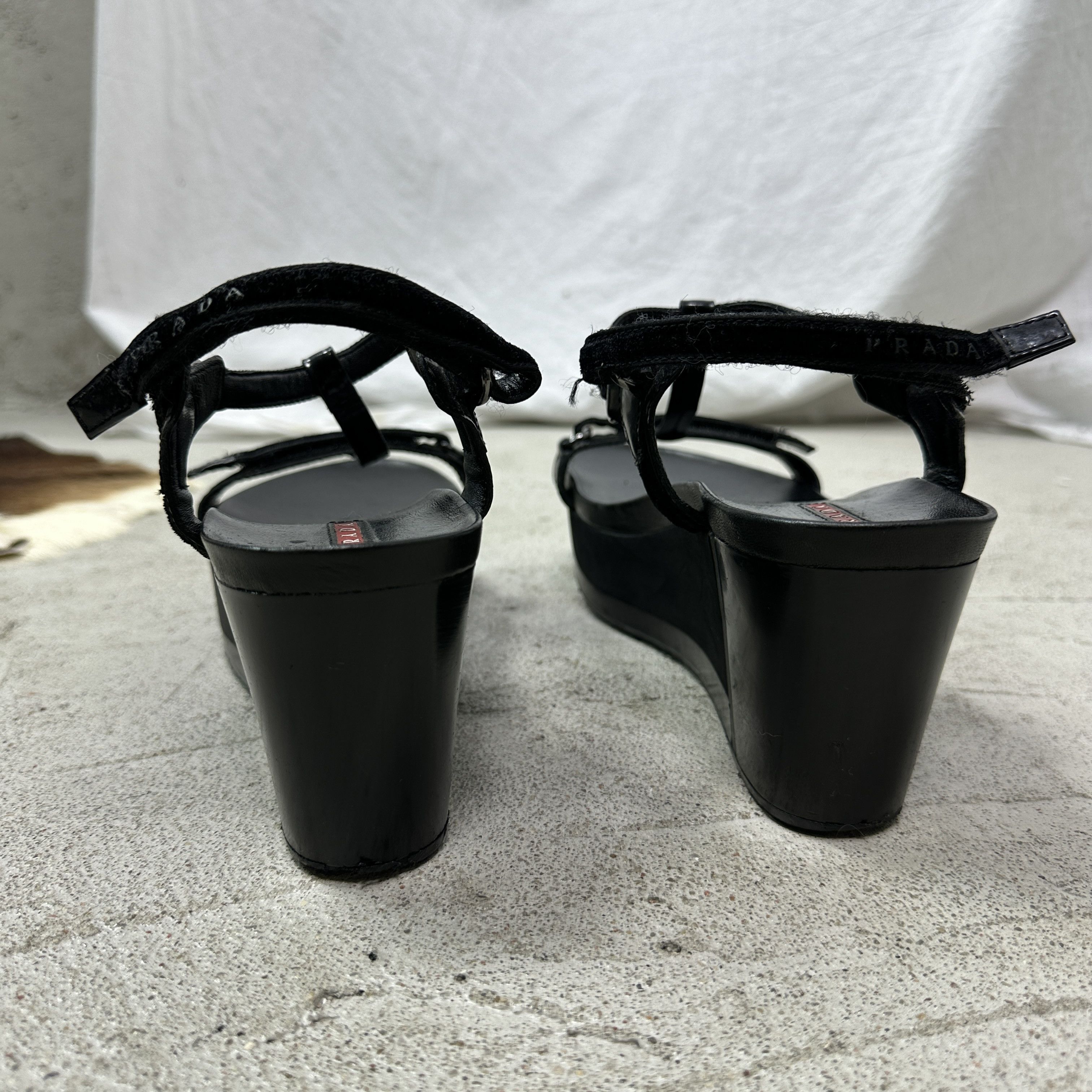 Prada Vintage Avant Garde Old Money Leather Prada Platforms Y2K Size US 9 / IT 39 - 5 Thumbnail