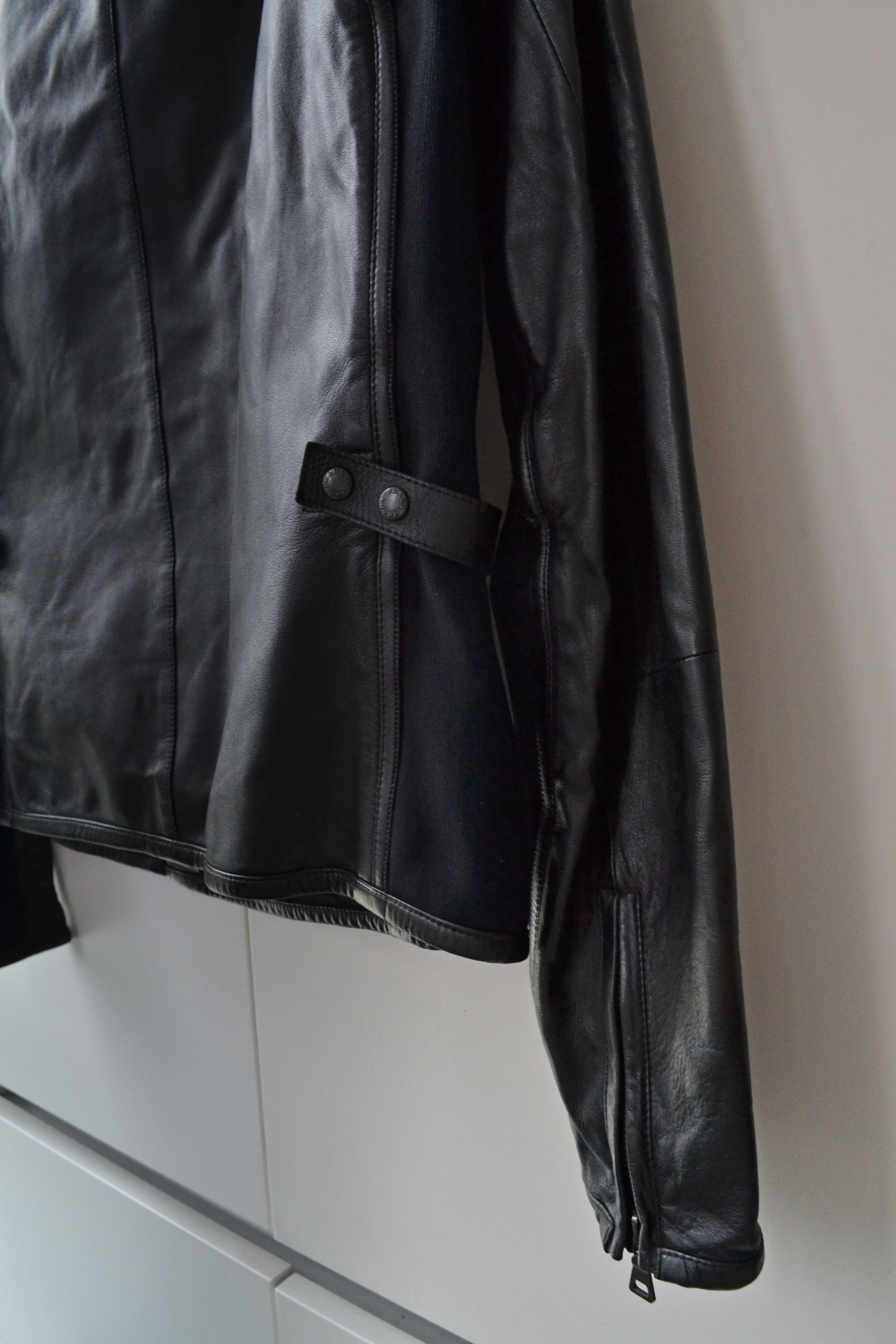 Prada 🔴 PRADA Leather Jacket Black Zip Bomber Pockets Nylon Size US M / EU 48-50 / 2 - 7 Thumbnail