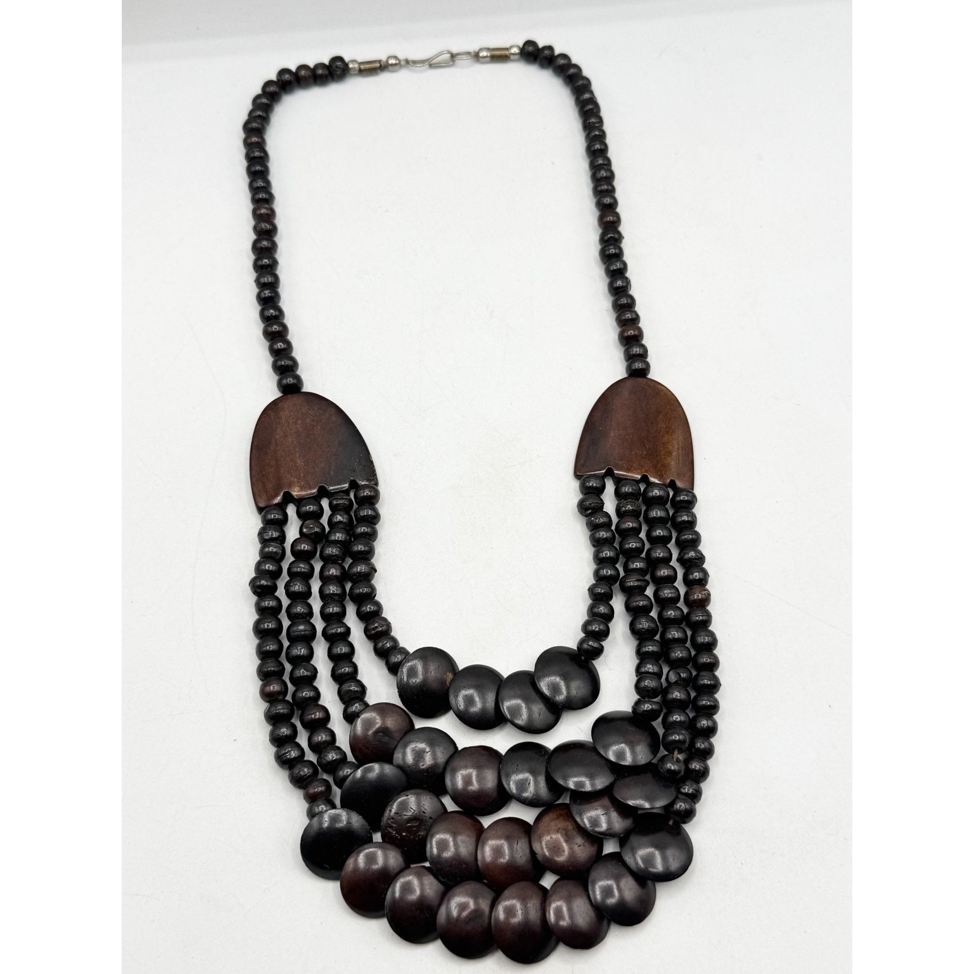 Vintage Vintage Wood Beaded Multi Strand Collar Necklace Size ONE SIZE - 4 Thumbnail