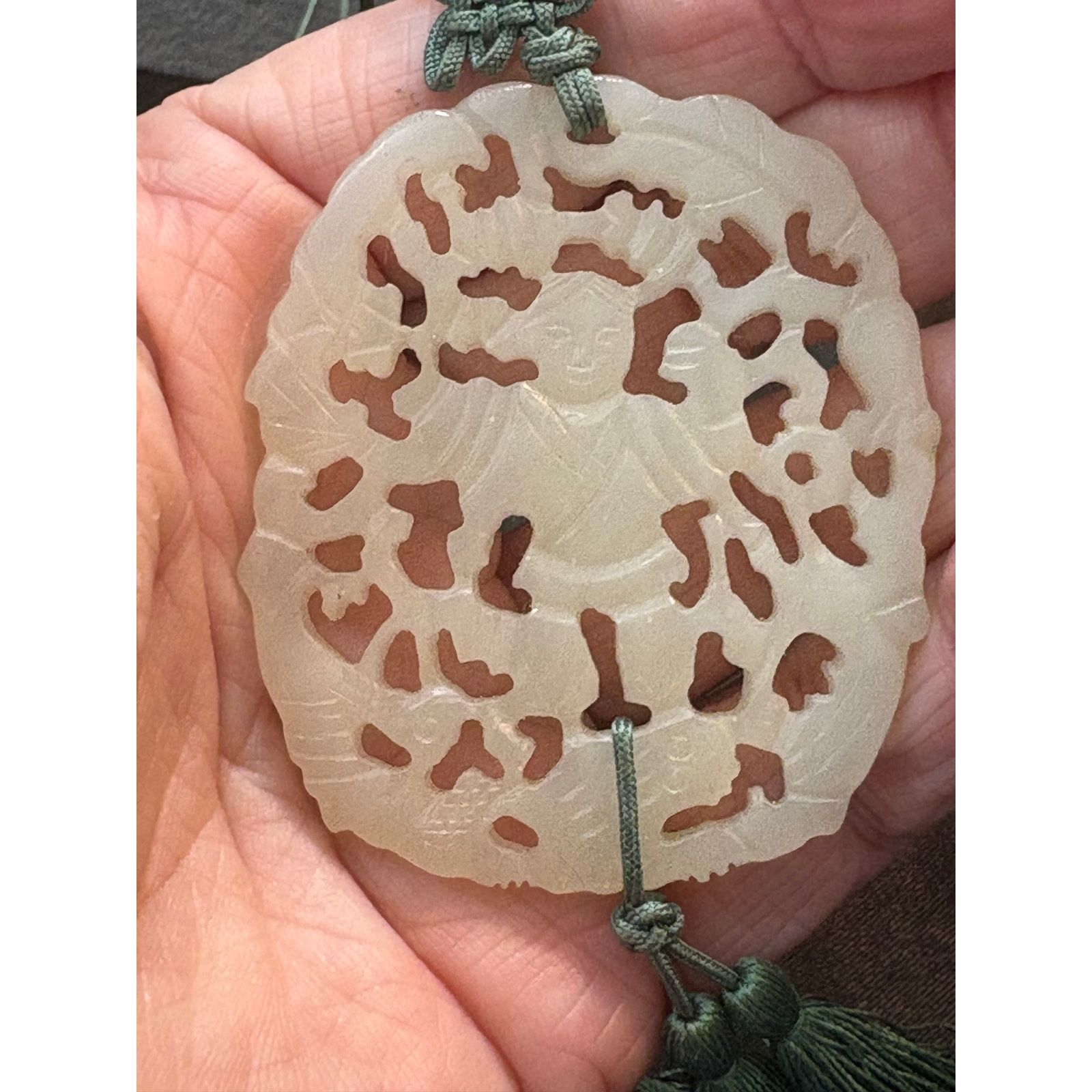 Other Vintage Nephrite Jade Openwork Pendant Necklace Size ONE SIZE - 5 Thumbnail