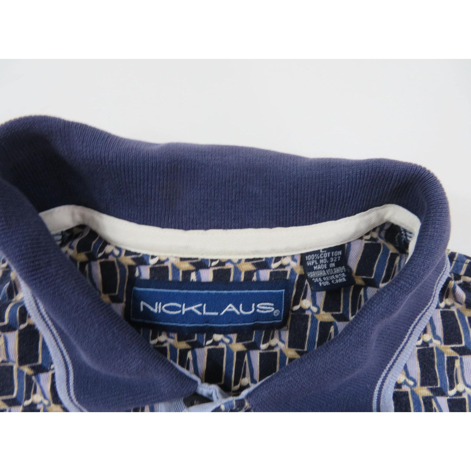 Other Jack Nicklaus Golf Shirt, Geometric, Blue Sz L 1990s Size US L / EU 52-54 / 3 - 8 Thumbnail
