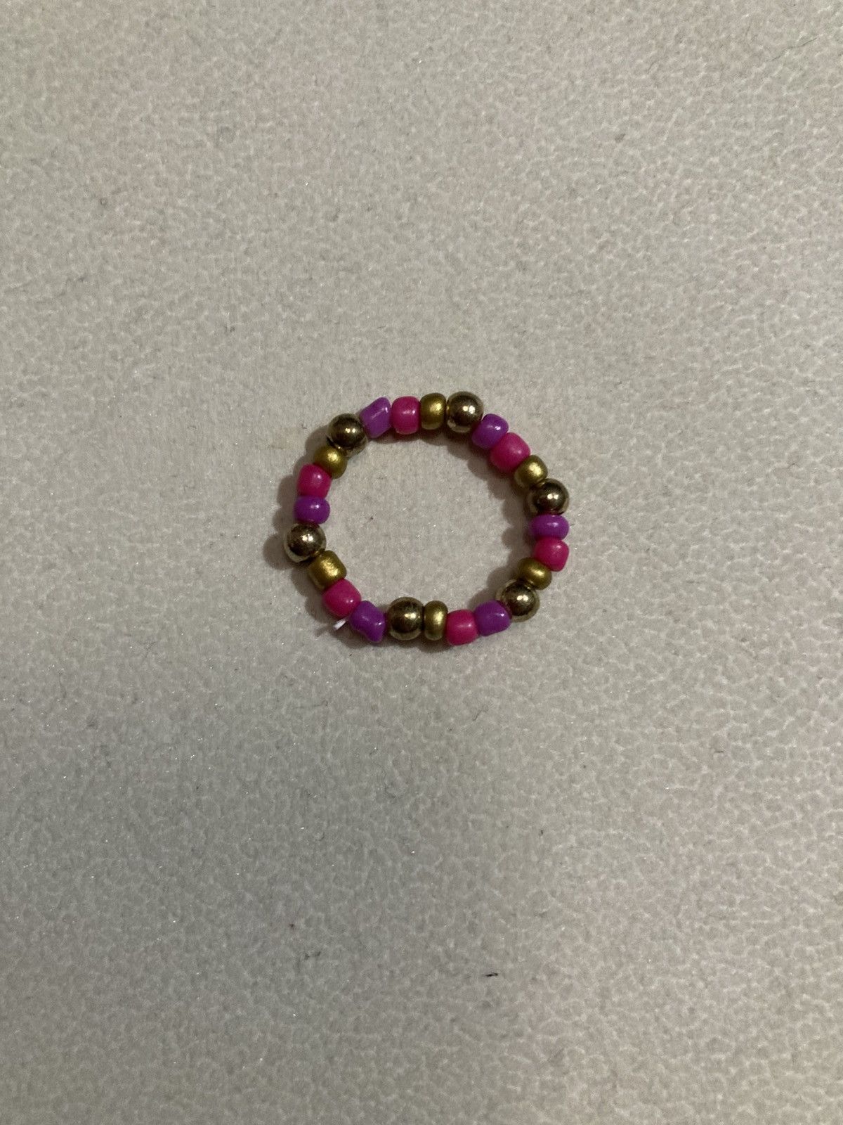 Other Pink and gold coloured beaded ring Size ONE SIZE - 1 Preview