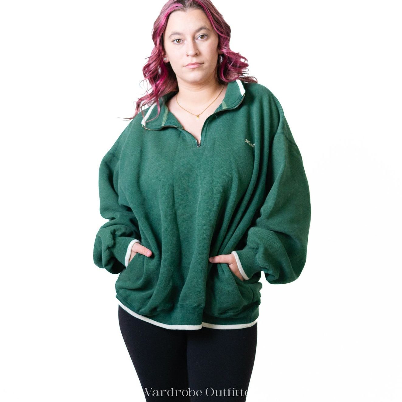 Vintage Vintage 90s Pullover Collared Sweatshirt Size XL / US 12-14 / IT 48-50 - 2 Thumbnail