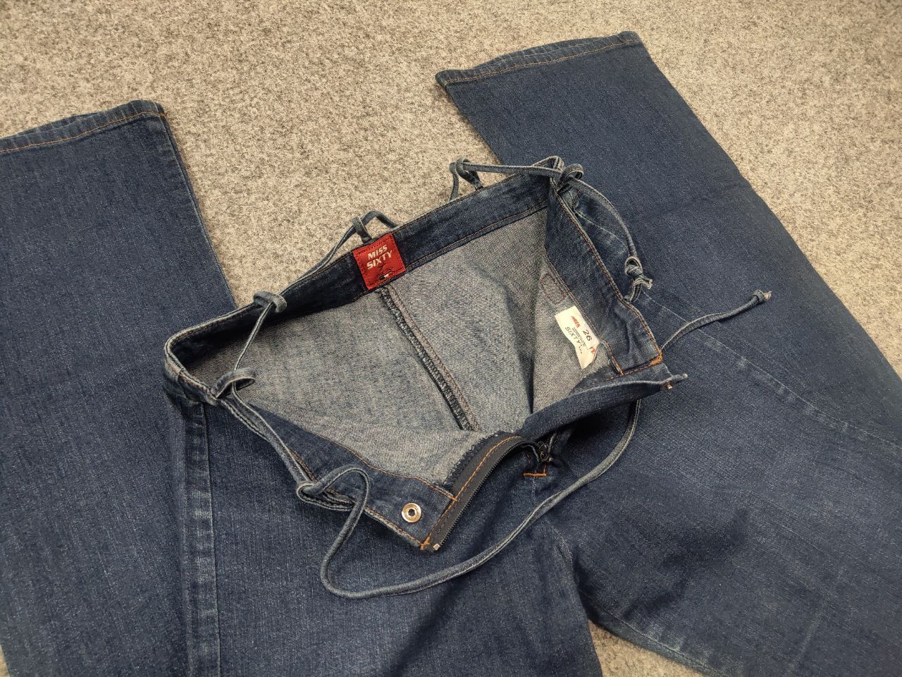 Miss Sixty Vintage Y2K Miss Sixty Low Bootcut drawstring Denim Jeans Size 28" / US 6 / IT 42 - 16 Thumbnail