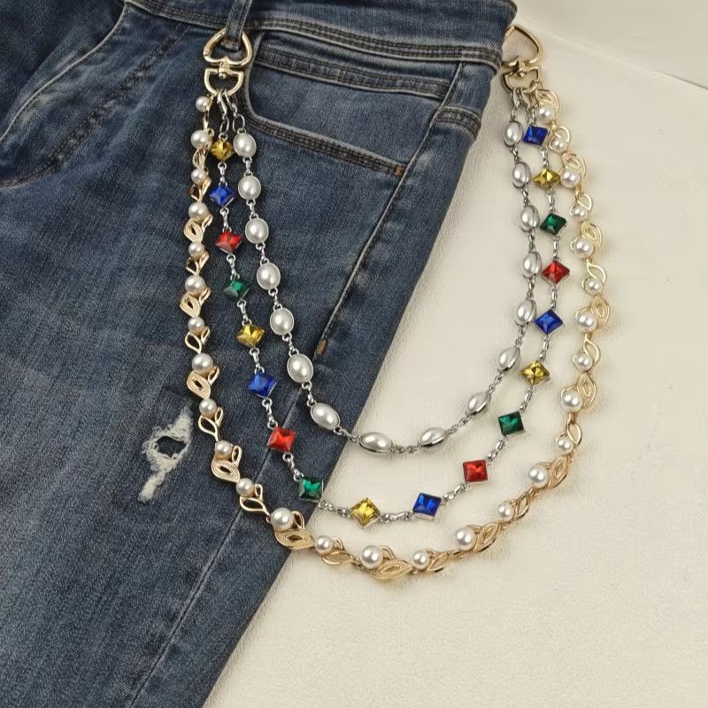 Jewelry Petal Multicolored Pearl Waist Pants Chain Fashionable Size ONE SIZE - 7 Thumbnail