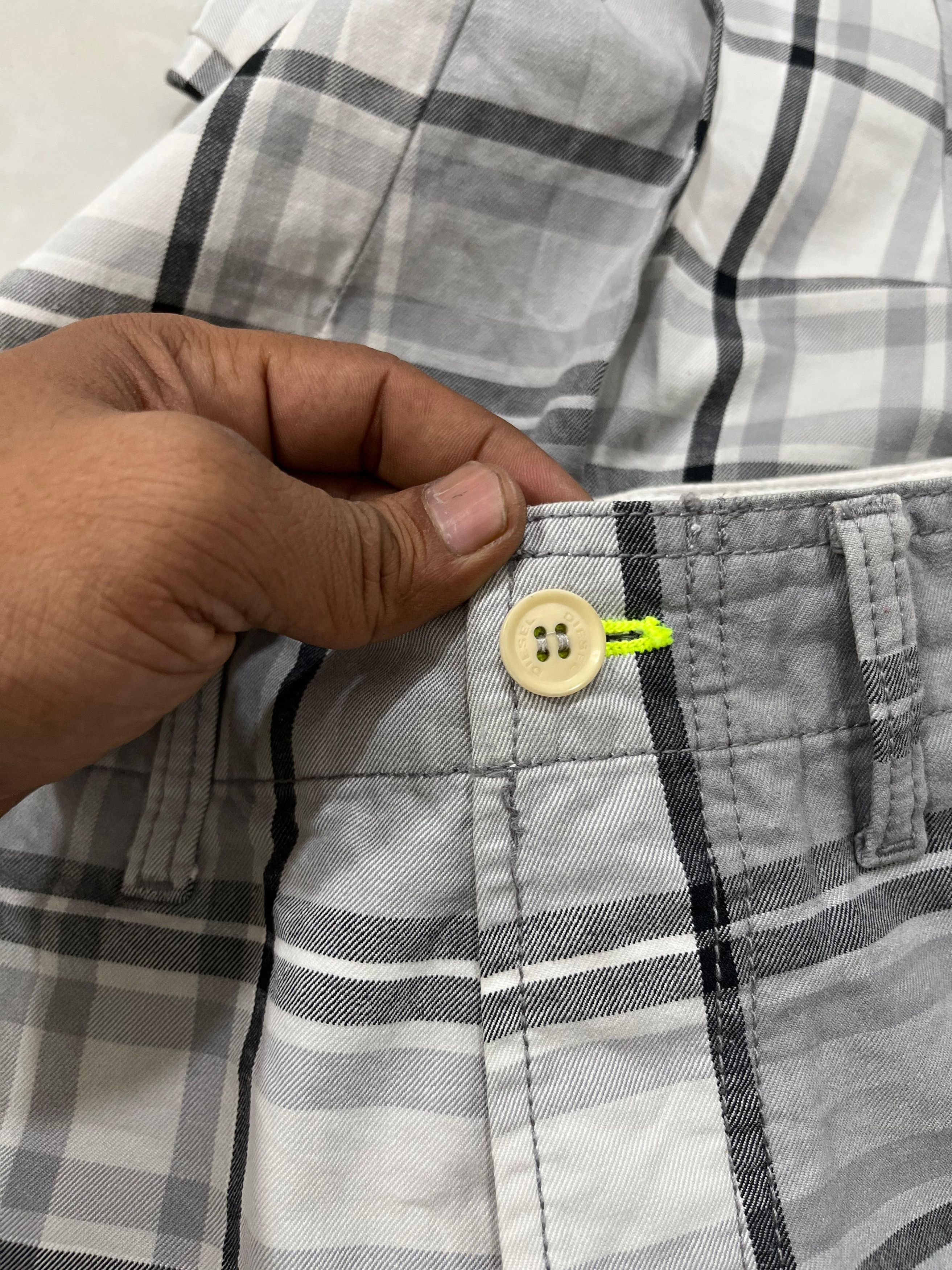 Diesel Diesel Grey Plaid Cotton Trousers Size US 31 - 9 Thumbnail