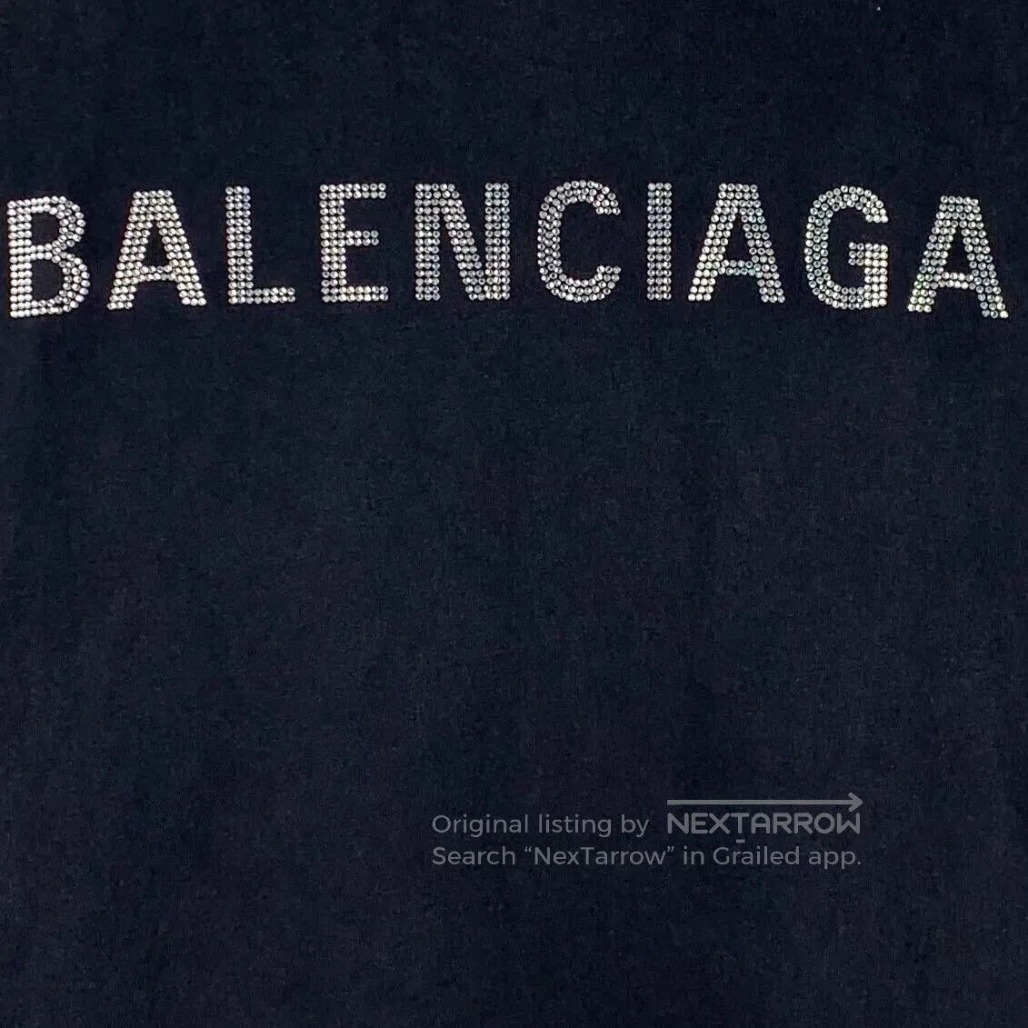 Balenciaga balenciaga black logo crystal cotton t-shirt. Size US XS / EU 42 / 0 - 5 Thumbnail