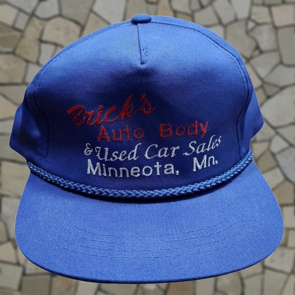 Vintage VINTAGE Roper Used Car Sales Snapback Hat Blue Minneota Minnesota 80s Mens Size ONE SIZE - 1 Thumbnail
