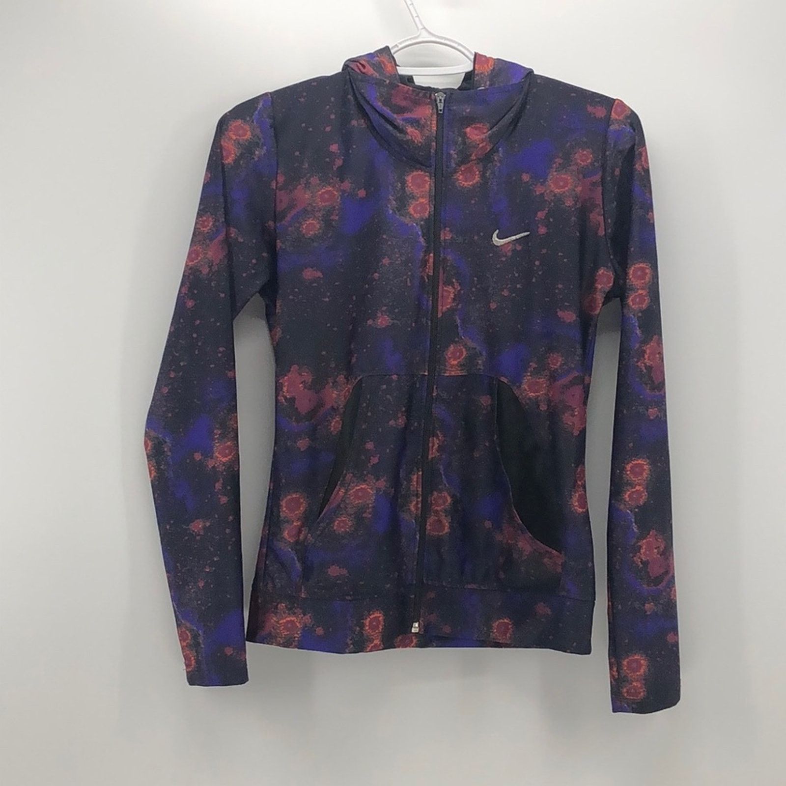 Nike Nike hooded purple black maroon splotched zip up running Size S / US 4 / IT 40 - 2 Thumbnail