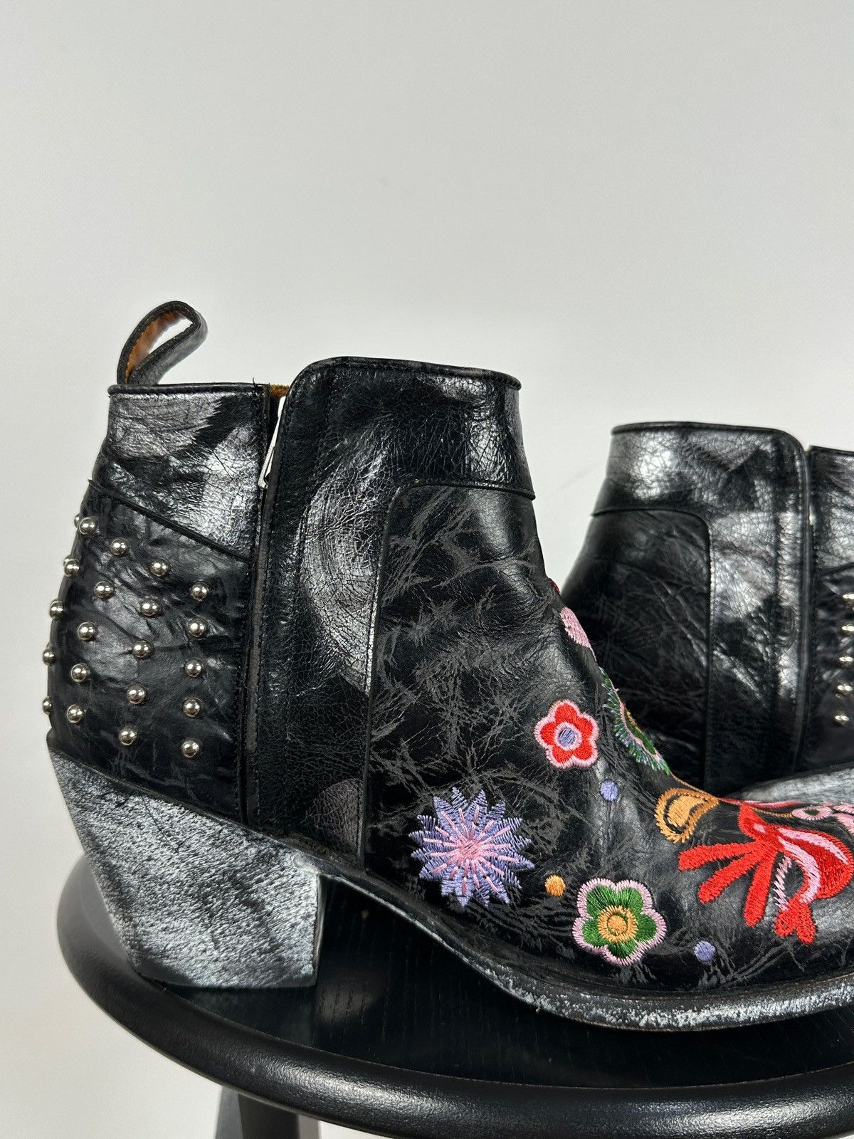Old Gringo Mexicana Old Gringo Leather Cowboy Floral Ankle Boots Size US 9.5 / IT 39.5 - 18 Thumbnail