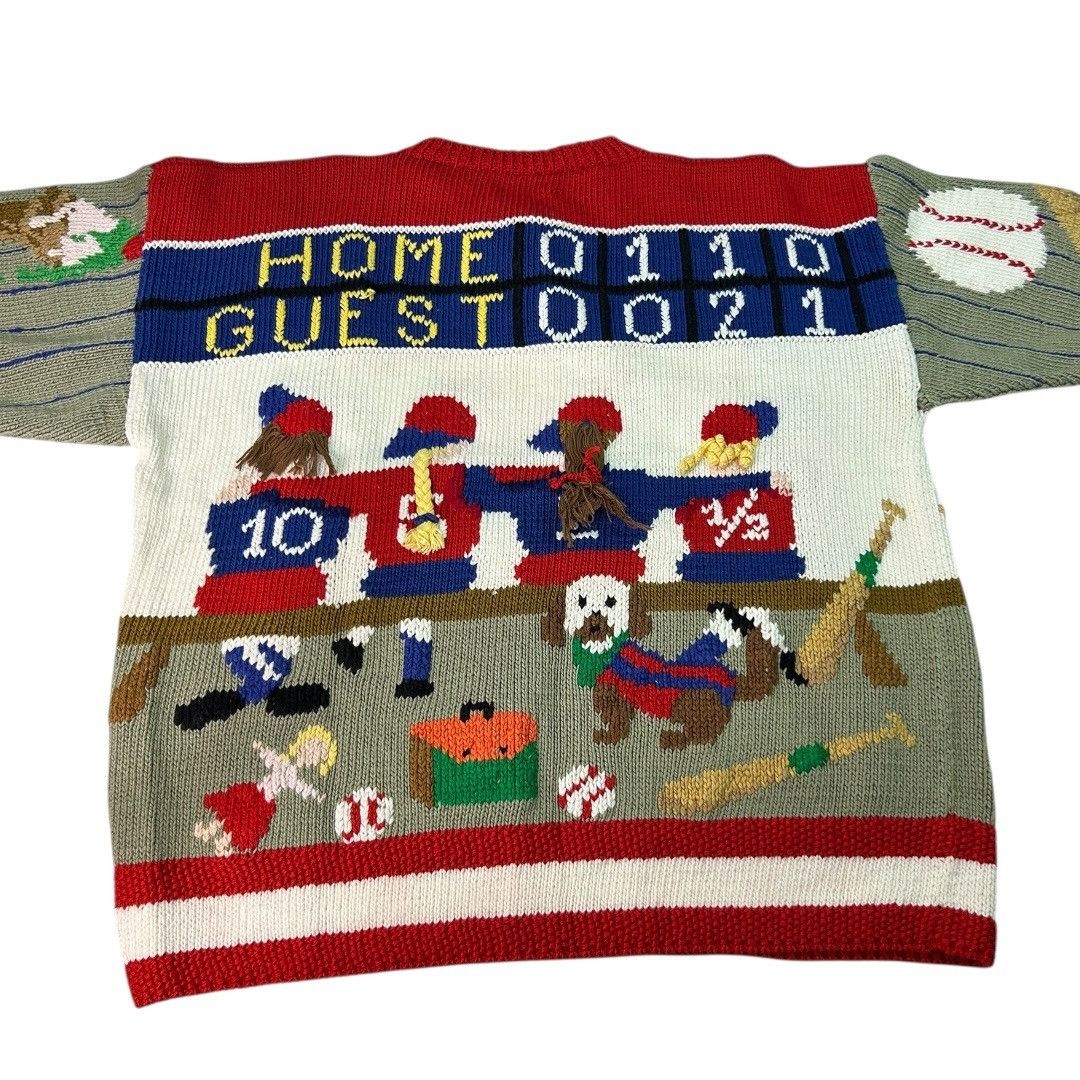 Other Vintage 1988 Berek Hand-Knit Baseball Themed Sweater - Women Size M / US 6-8 / IT 42-44 - 4 Thumbnail