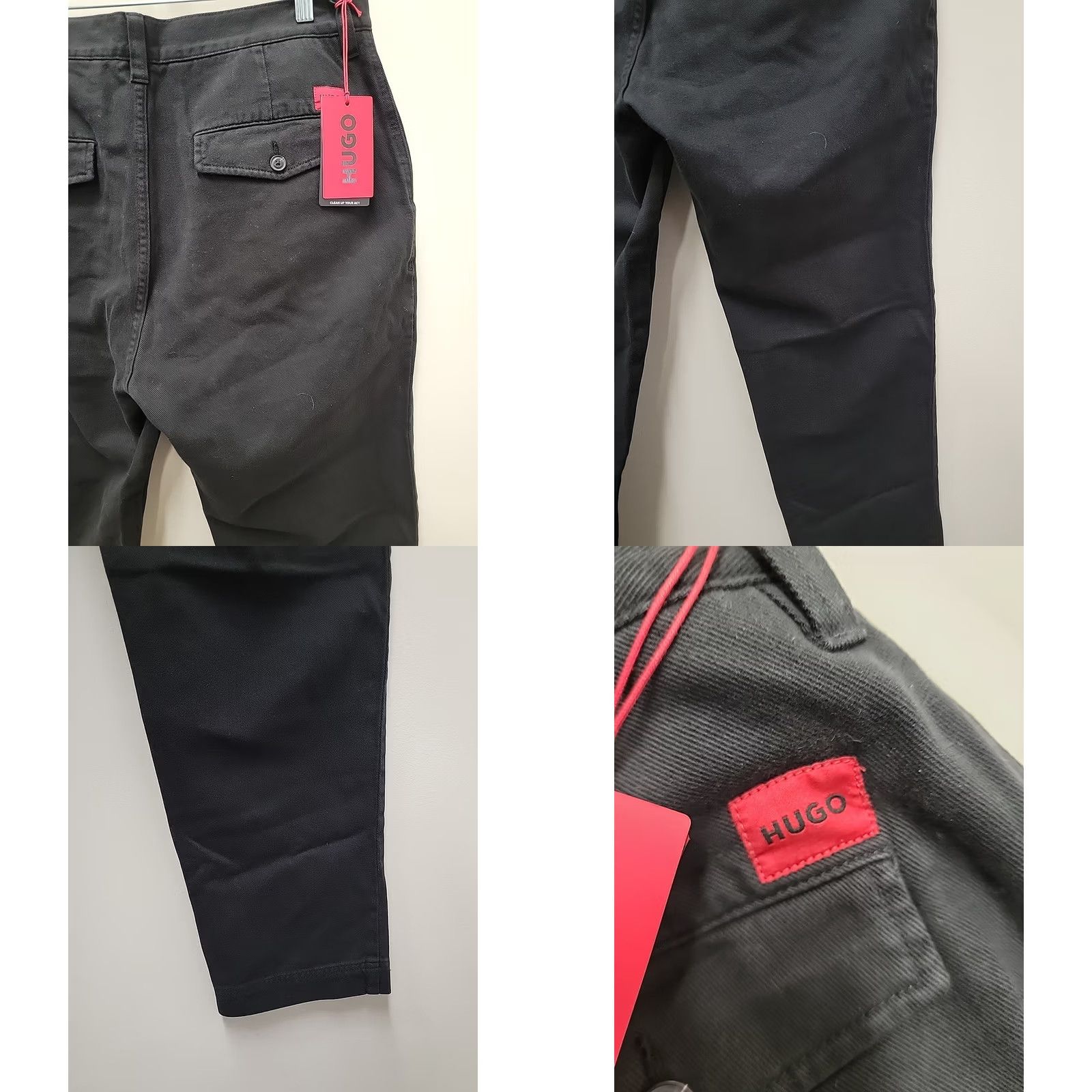 Hugo Boss VINTAGE? No. Hugo Boss Pants Chinos Black 34x32 Mens Regular Cotton Flat Front Straight Inseam 32 in Zip Button NWT Neck? Size US 34 / EU 50 - 9 Thumbnail