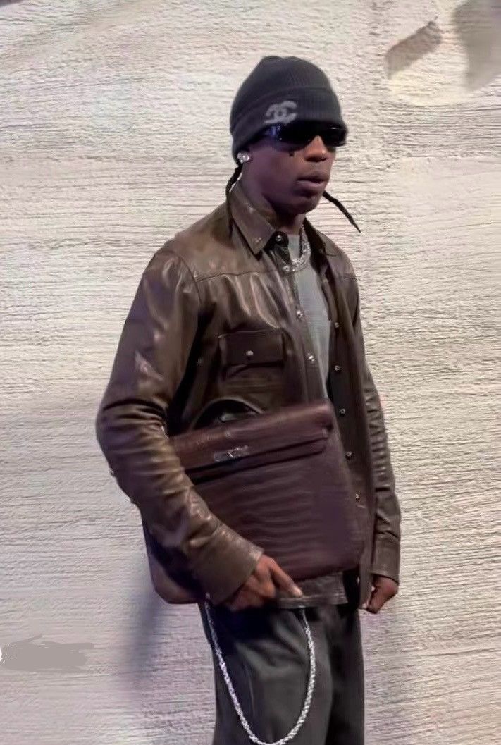 NEW Receipt Chrome Hearts Travis Scott Leather Shirt jacket