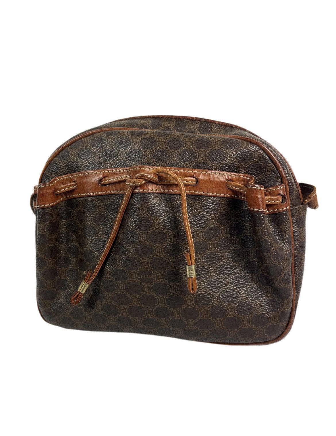 Celine Macadam Leather Bow Crossbody Bag