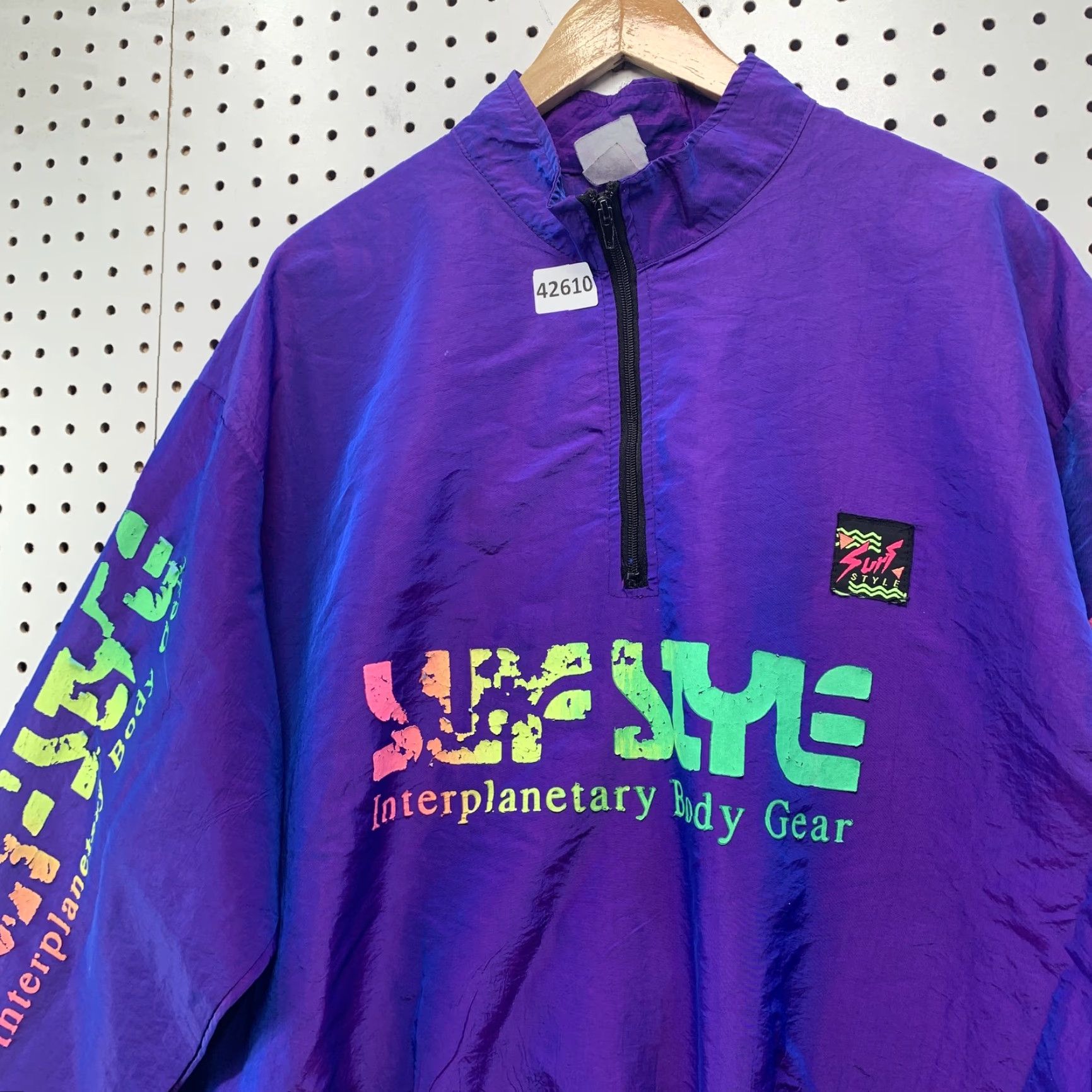 Vintage VINTAGE Surf Style Jacket Men One Size Purple 90s Interplanetary Body Gear Neon USA Size US M / EU 48-50 / 2 - 7 Thumbnail