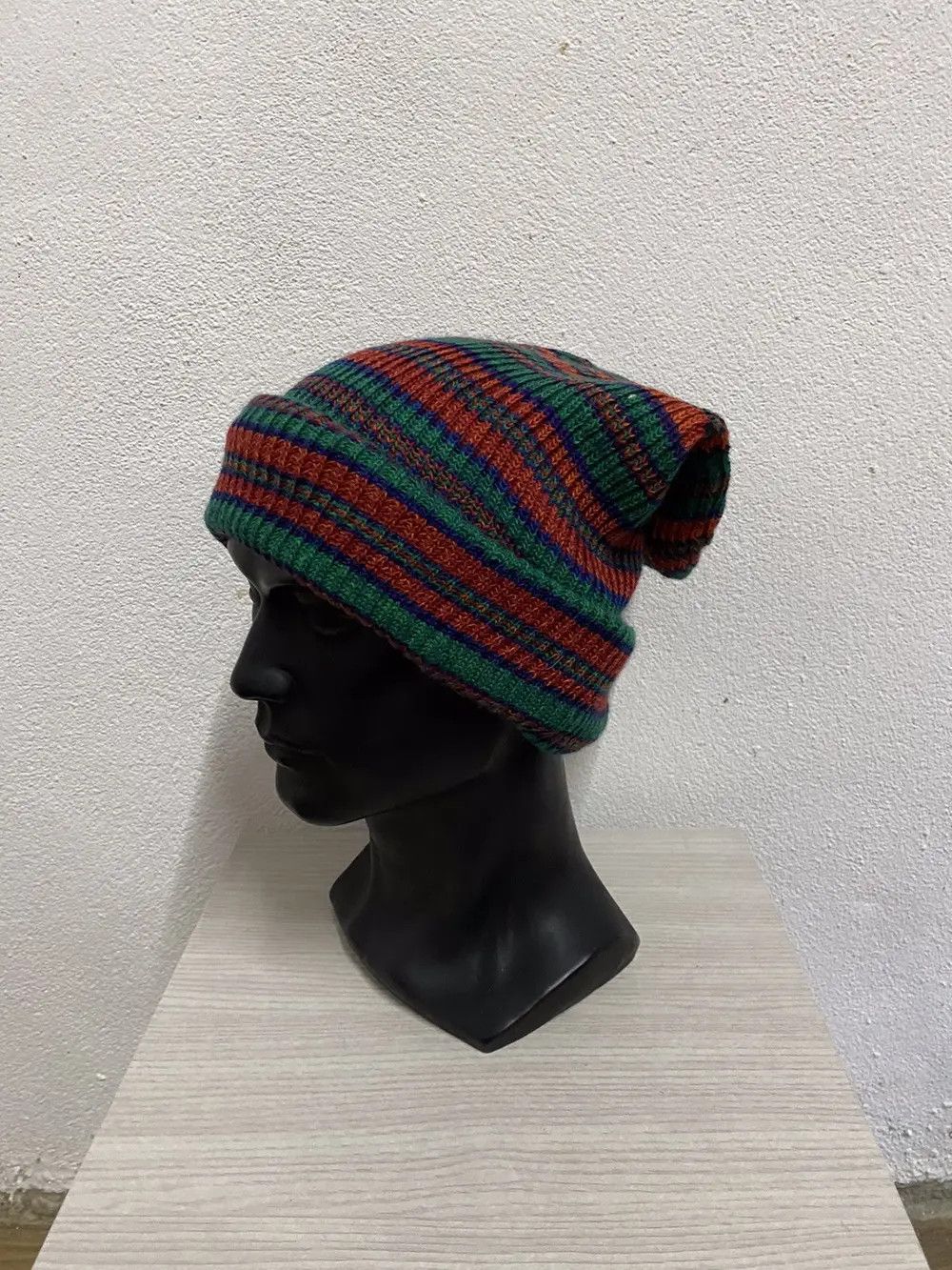 Japanese Brand × Vintage Japanese Brand Stripe Design Beanie Hat Size ONE SIZE - 2 Thumbnail