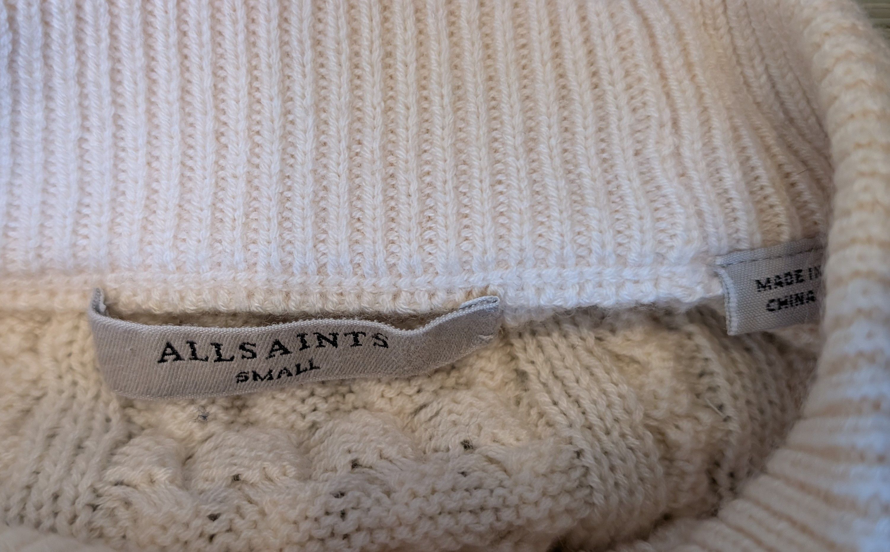 Allsaints Allsaints Ivory Dilone Knitted Wool Cashmere Dress Size S / US 4 / IT 40 - 3 Thumbnail