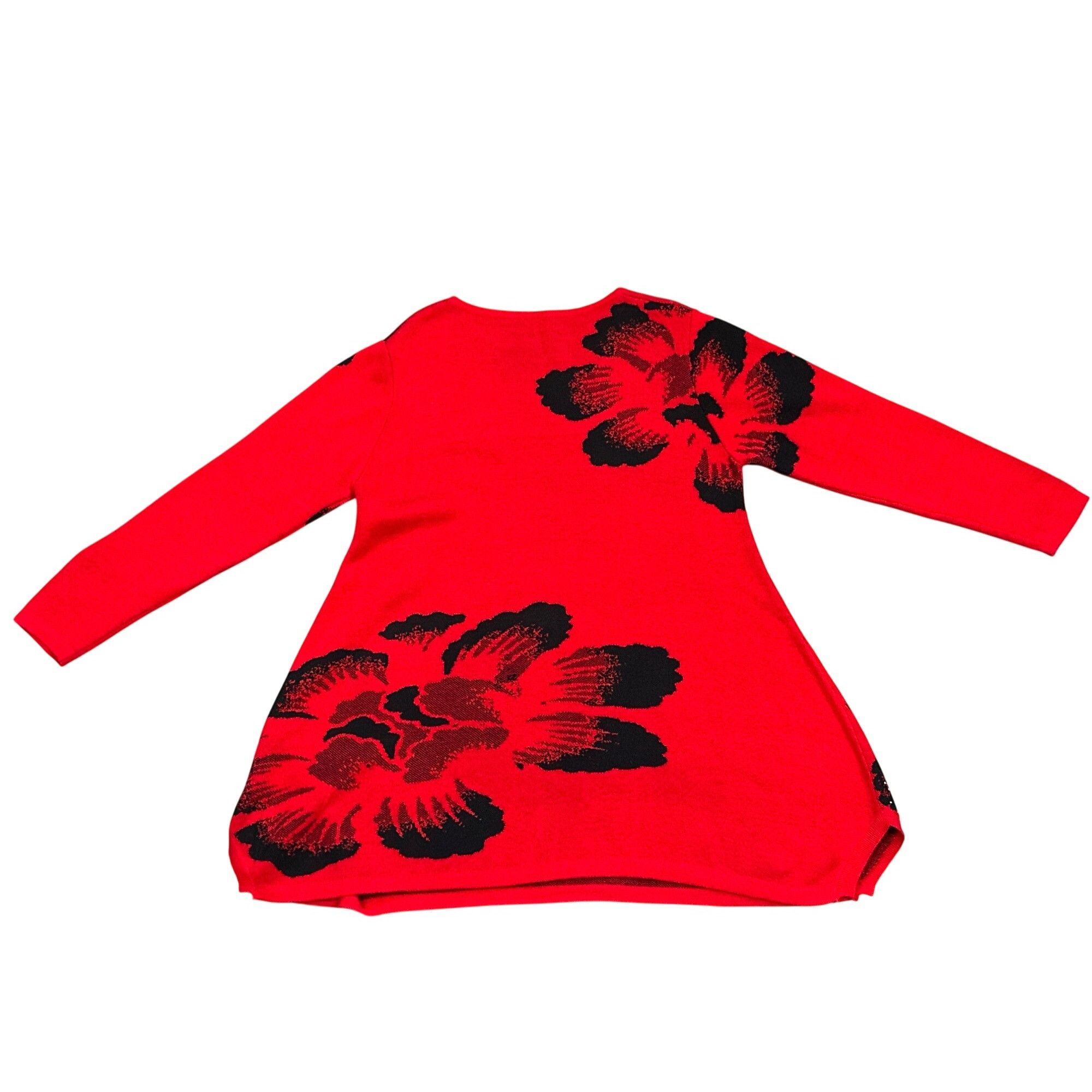 Other CCC Spring Pullover Stretch Loose Red Black Floral Sweater D Size L / US 10 / IT 46 - 6 Thumbnail