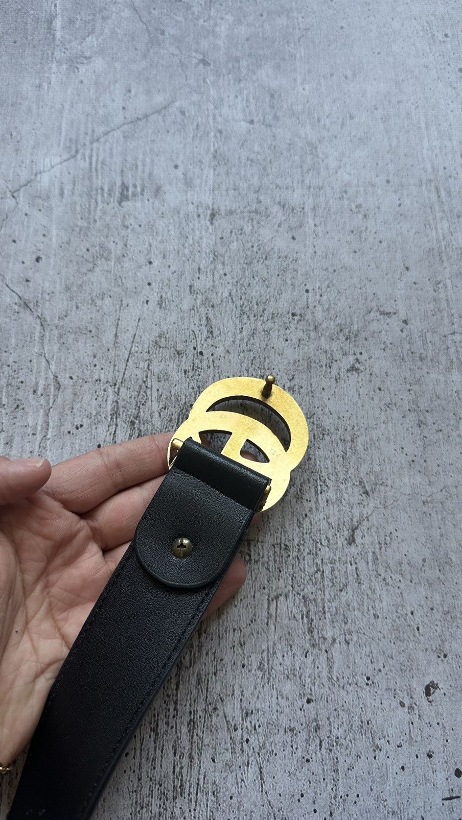 Gucci Vintage Gucci Double G Black Leather Belt Size ONE SIZE - 12 Thumbnail