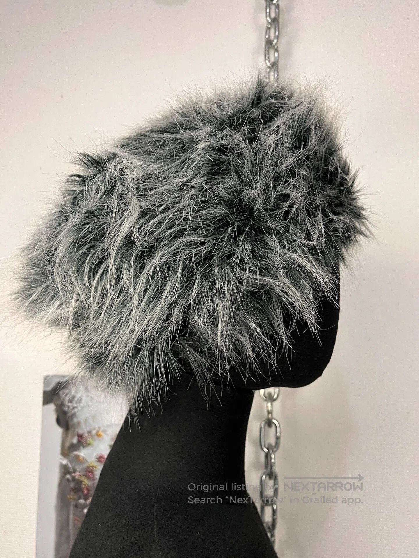 Japanese Brand stylish gray faux fur hat. Size ONE SIZE - 5 Thumbnail
