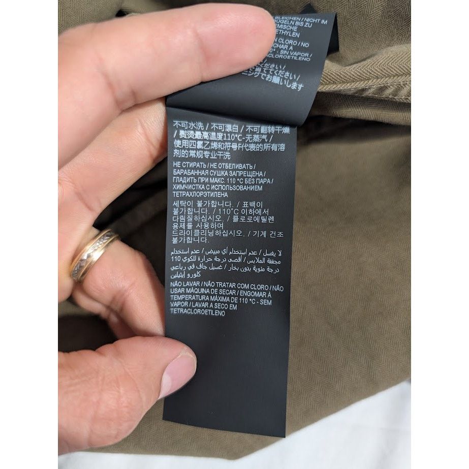 Saint Laurent Paris o1rshd1 Classic Western Shirt in Khaki Dyeing Stonewa Size US L / EU 52-54 / 3 - 16 Thumbnail