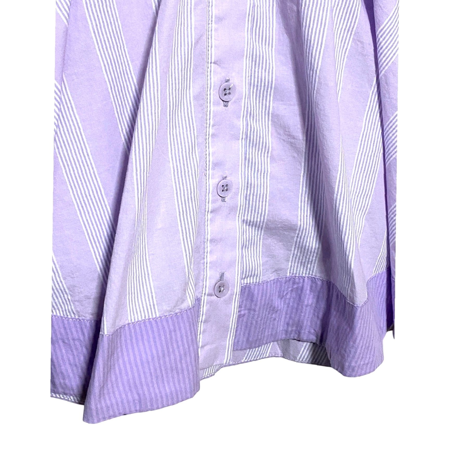 Vintage Aerie Boxer Skort M Purple Striped Button Front Skirt Casual Skort NWT Womens Size 32" / US 10 / IT 46 - 4 Thumbnail