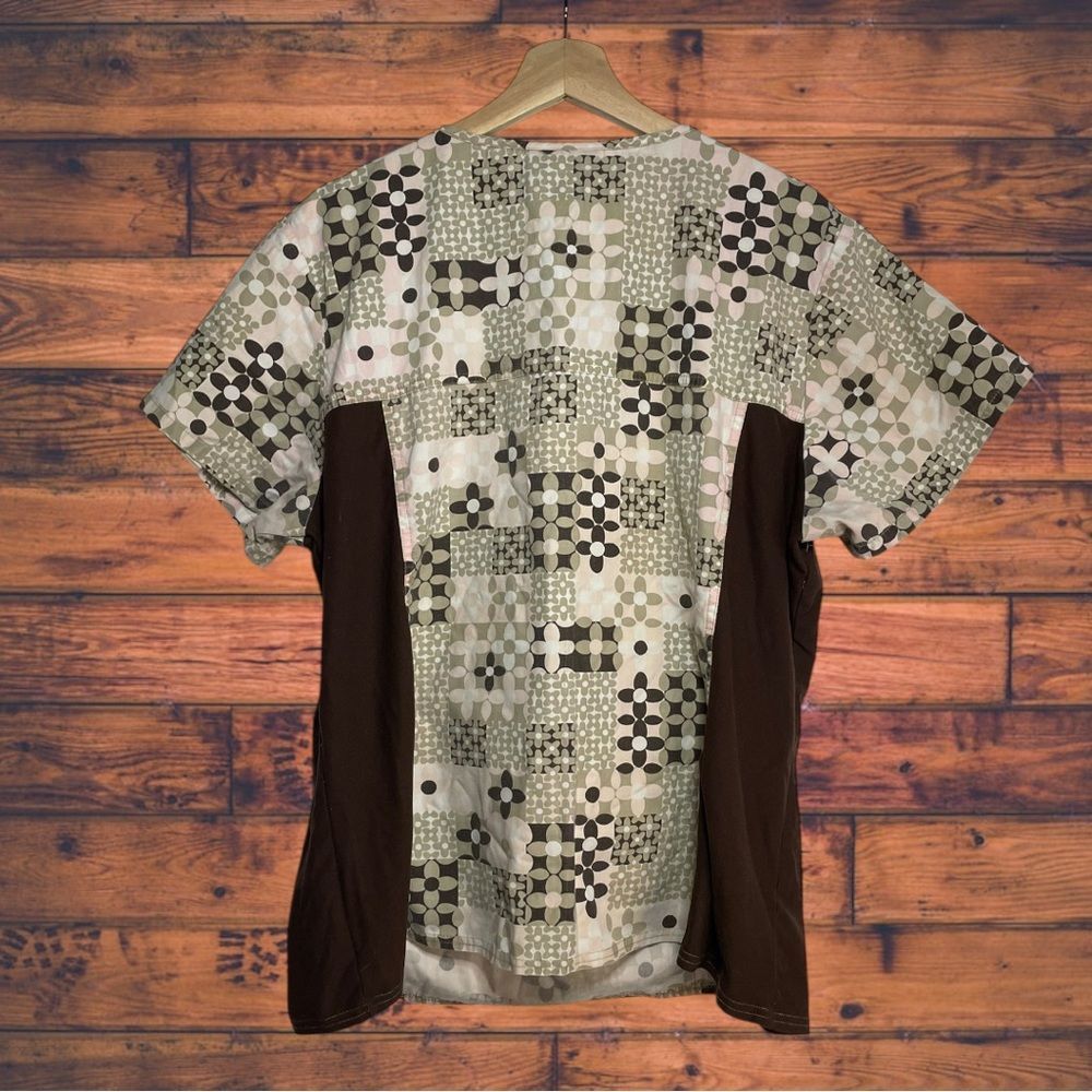 Cherokee Cherokee Tan & Brown Scrub Top XL Size XL / US 12-14 / IT 48-50 - 2 Thumbnail
