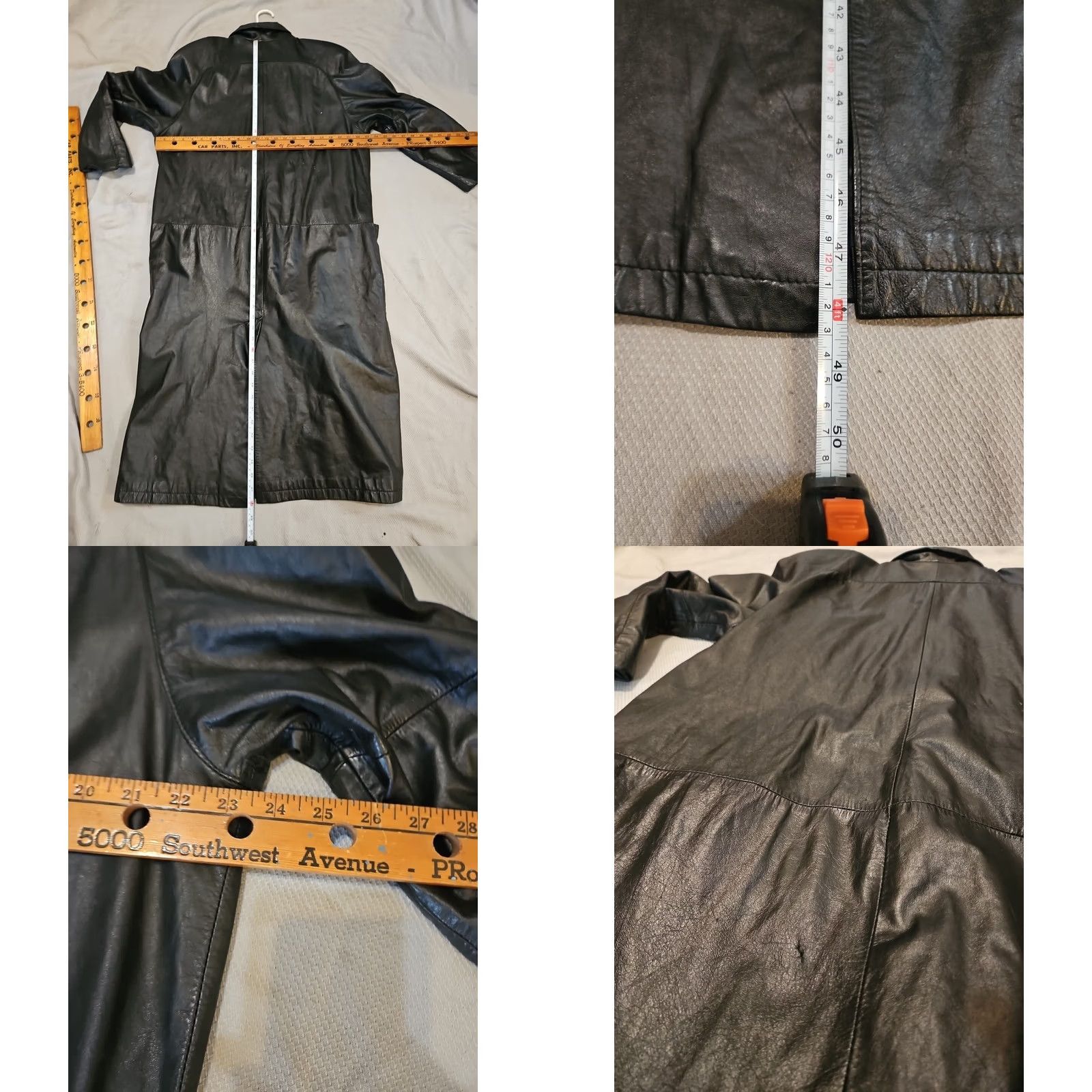 Vintage Vintage Brandon Thomas Jacket Womens Large Long Black Leather Mob Wife Coat Size L / US 10 / IT 46 - 11 Thumbnail