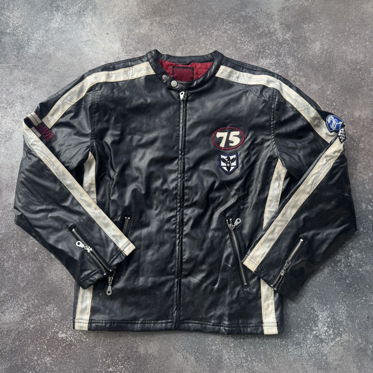 Hysteric Glamour Amazing Vintage Racing Faux Leather Moto Jacket Size US S / EU 44-46 / 1 - 2 Thumbnail