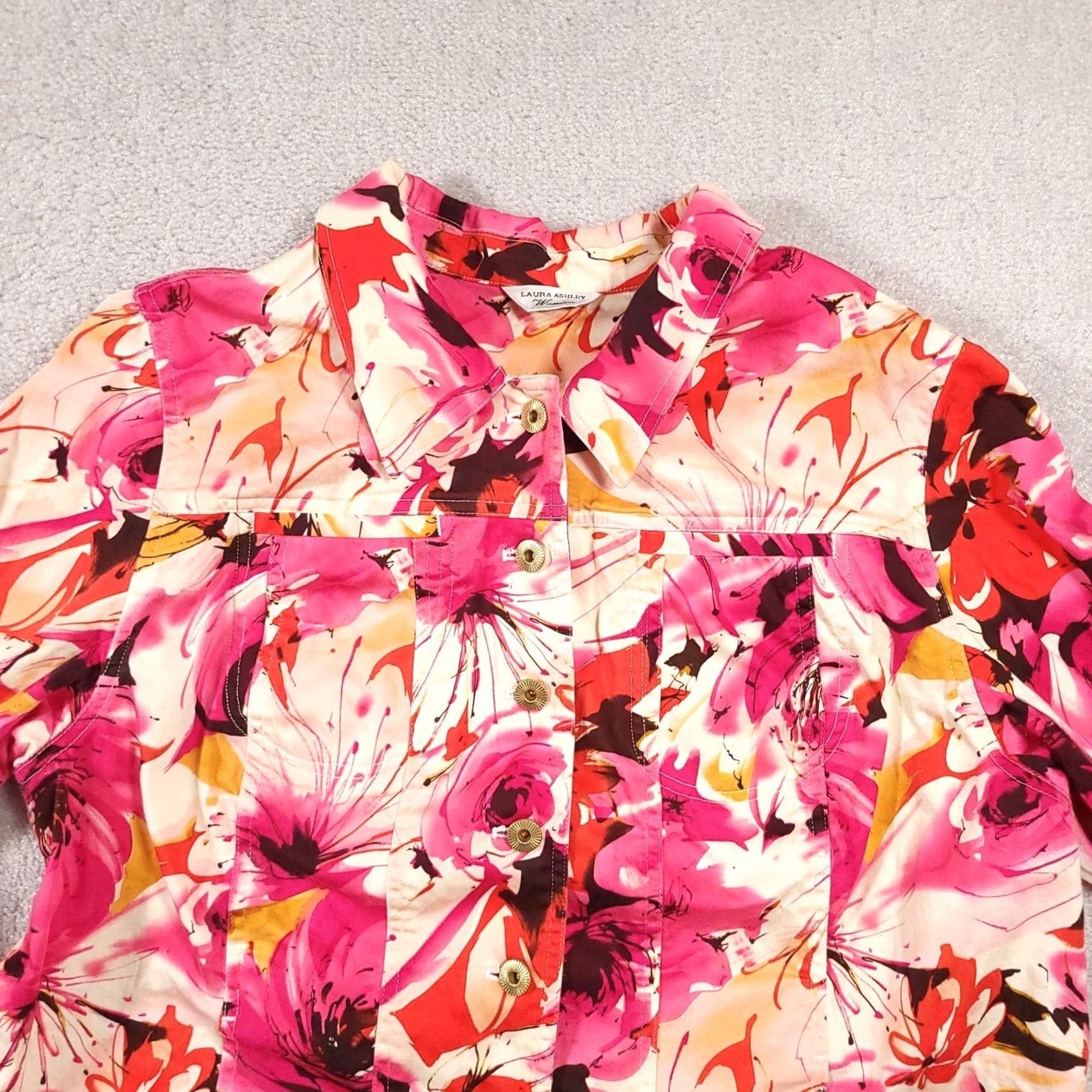 Laura Ashley Laura Ashley Jacket Women's 1X Blazer Floral All Over Print Button Up Collared Kleid Blazer Colorful Multicolor Floral 1X Womens Size XL / US 12-14 / IT 48-50 - 3 Thumbnail