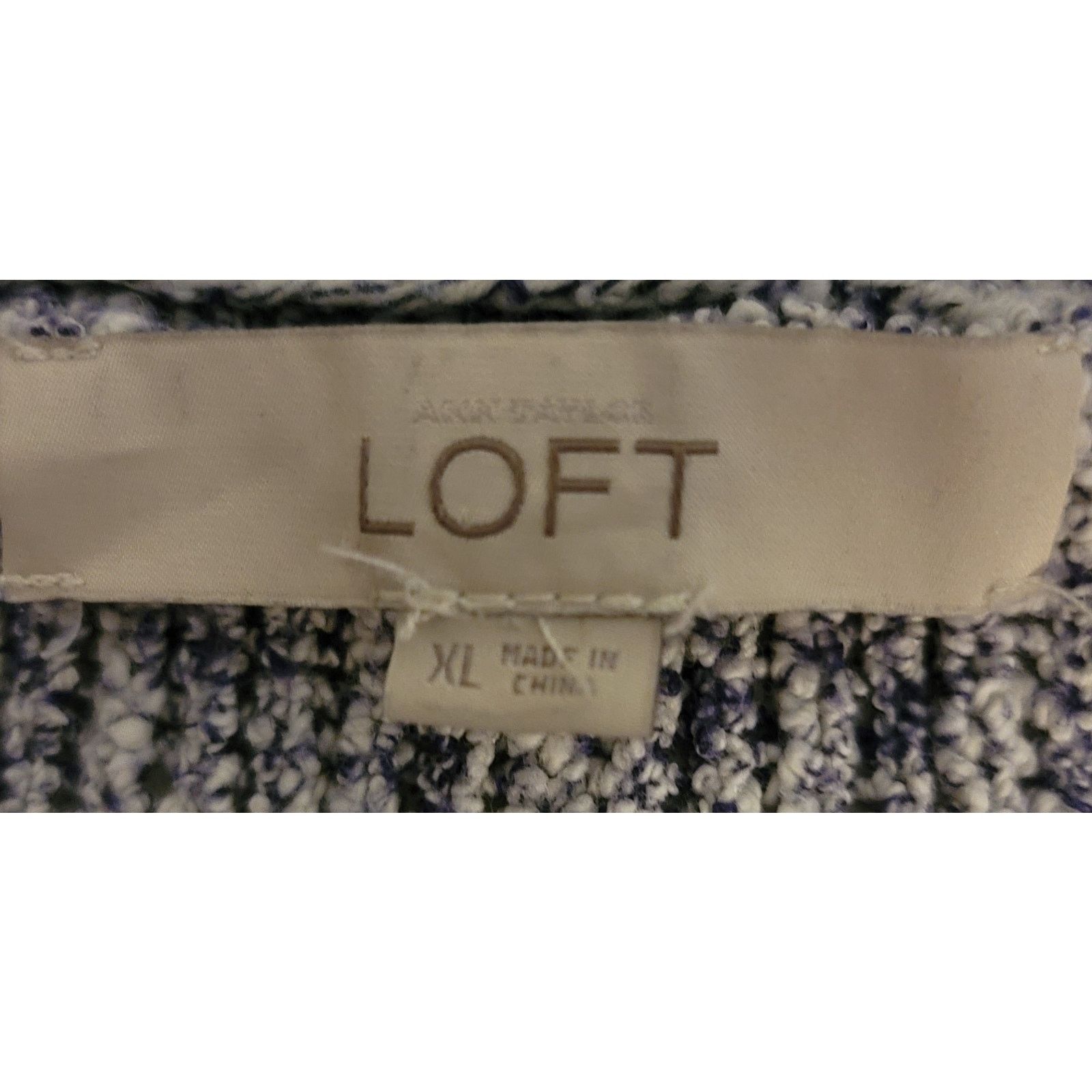 Other Loft Blue White Marled Popcorn Knit Women's Sweater XL Size XL / US 12-14 / IT 48-50 - 3 Thumbnail