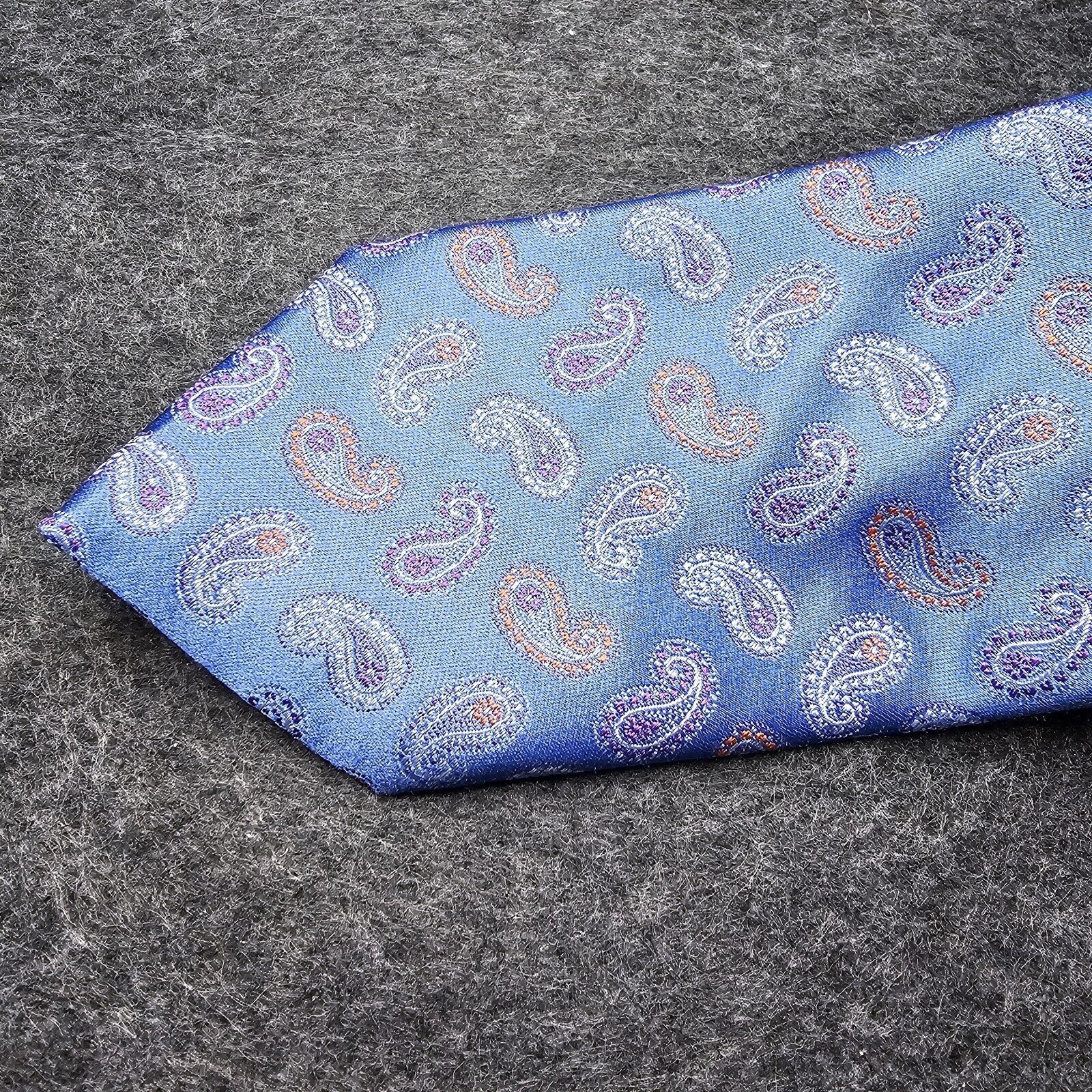 David Donahue David Donahue Tie 100% Silk Paisley Blue USA Necktie Italy Size ONE SIZE - 11 Thumbnail