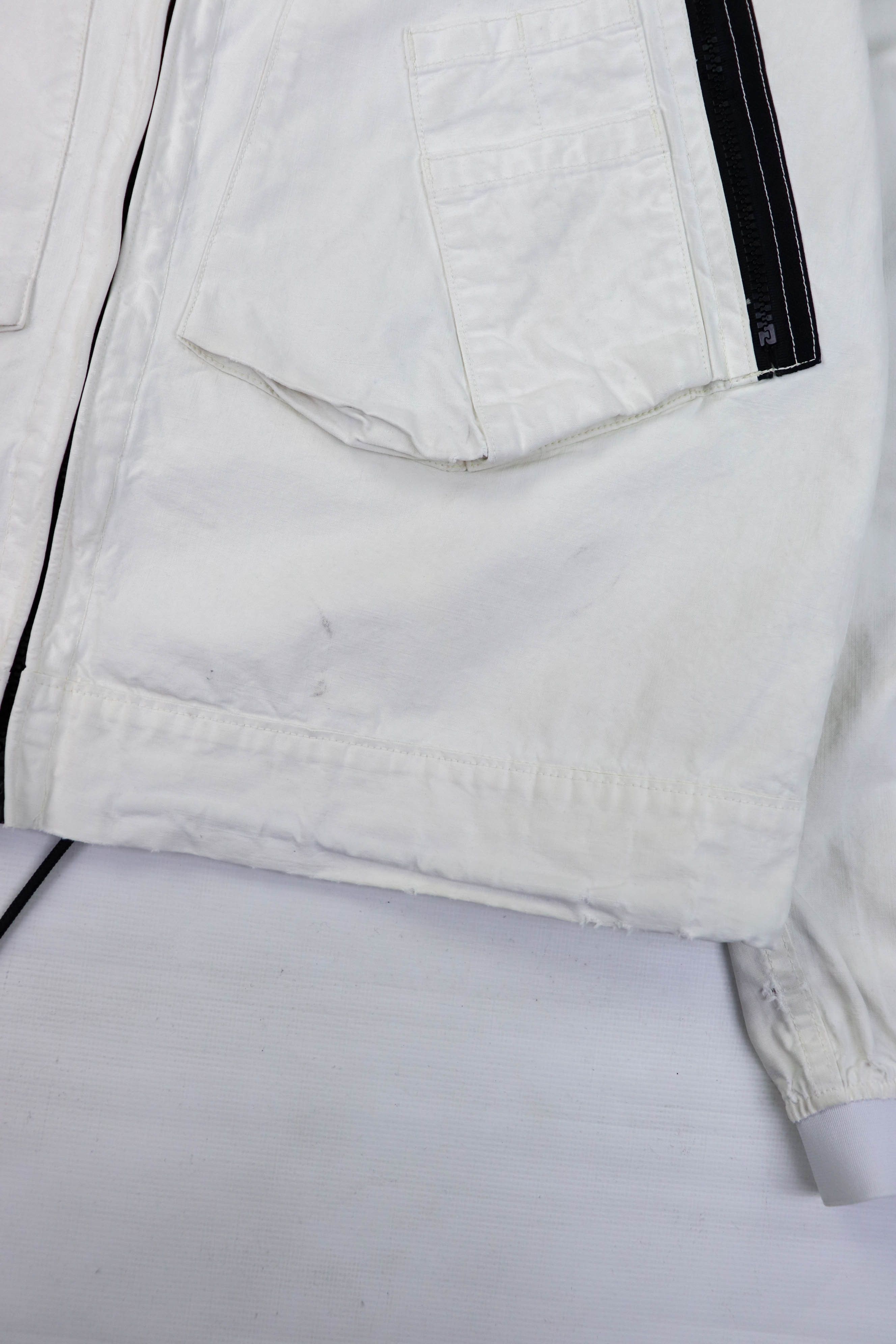 Stone Island Vintage Stone Island 06 White Laminated Cotton Hooded Jacket Size US L / EU 52-54 / 3 - 6 Thumbnail