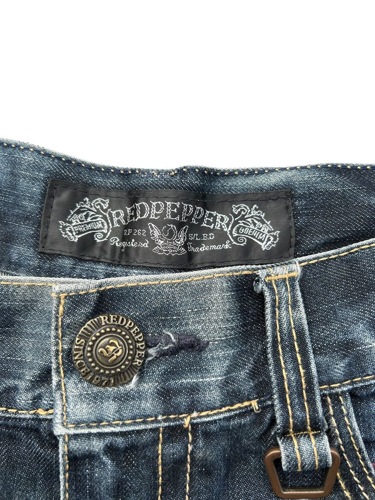 Kapital RED PEPPER JAPANESE DISTRESSED DENIM JEANS Size US 34 / EU 50 - 8 Thumbnail
