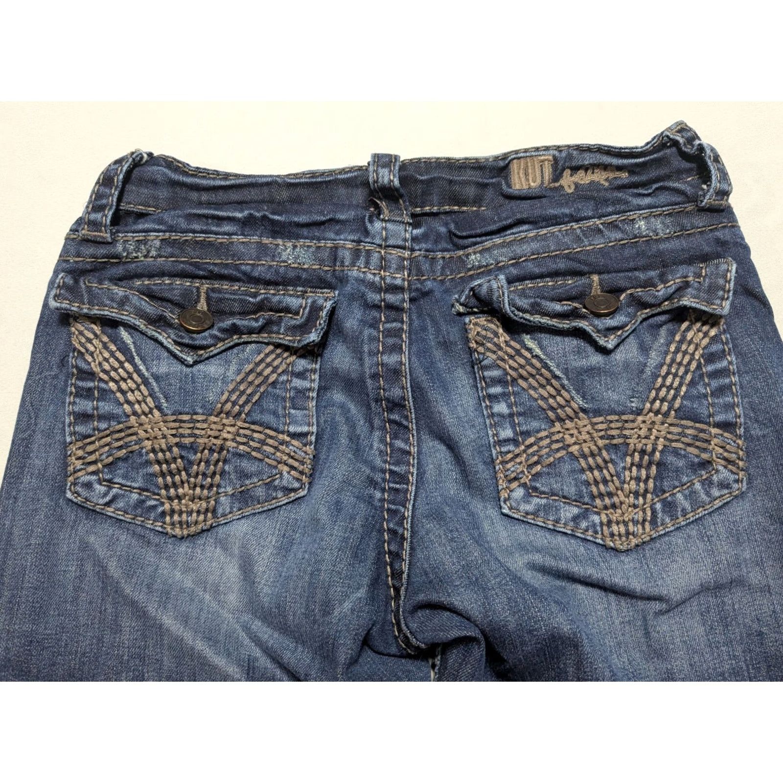 Vintage KUT From The KLOTH Jeans - Women Size 2 Cropped Embroidered Flap Pocket Denim Size 26" / US 2 / IT 38 - 2 Thumbnail
