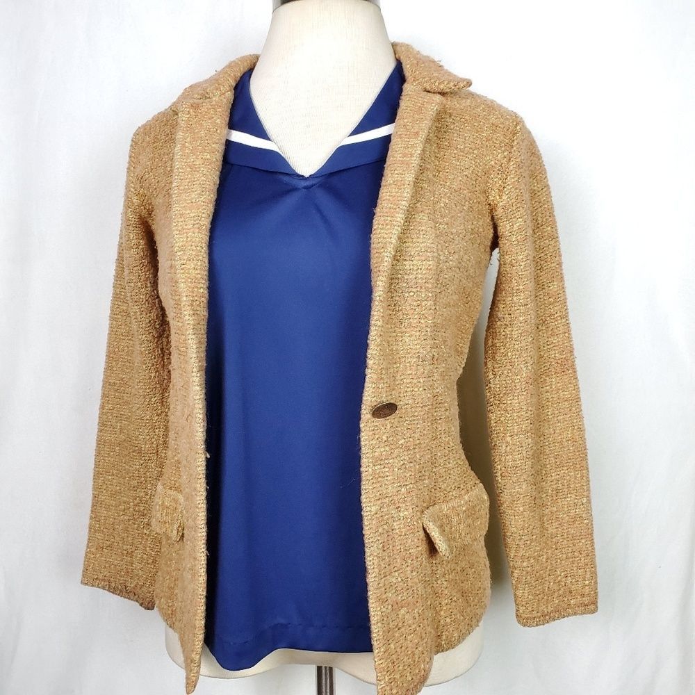 Vintage Vintage Boucle Sweater Blazer Farina Wool M Orange Knit Size M / US 6-8 / IT 42-44 - 5 Thumbnail
