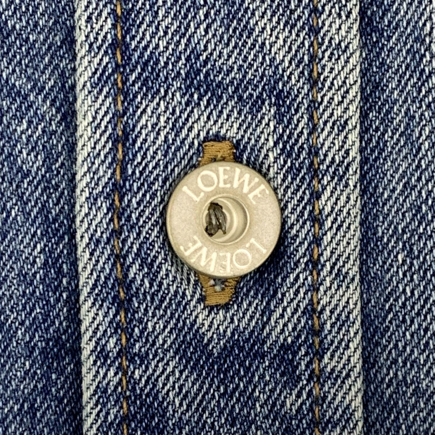 Loewe Loewe Logo Embroidered Denim Shirt Blue (44) Size US S / EU 44-46 / 1 - 6 Thumbnail