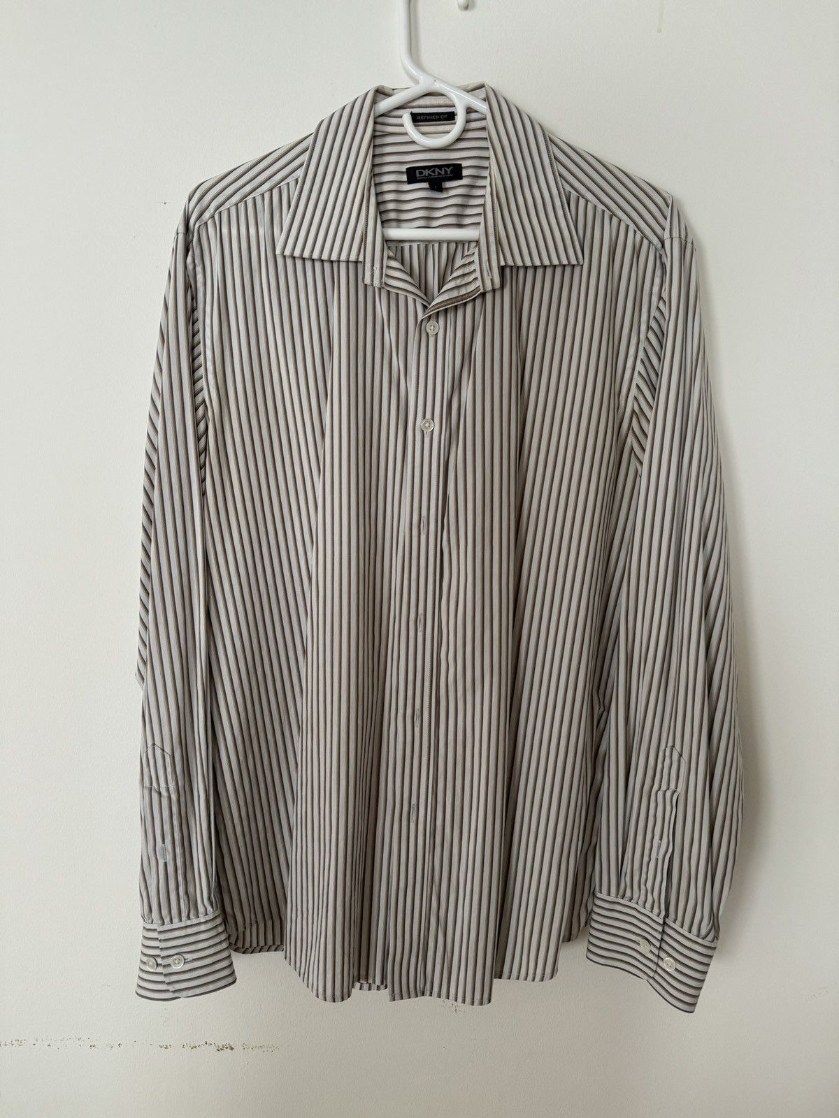DKNY Vintage Stripe Collared Button Up Shirt Size US L / EU 52-54 / 3 - 1 Thumbnail