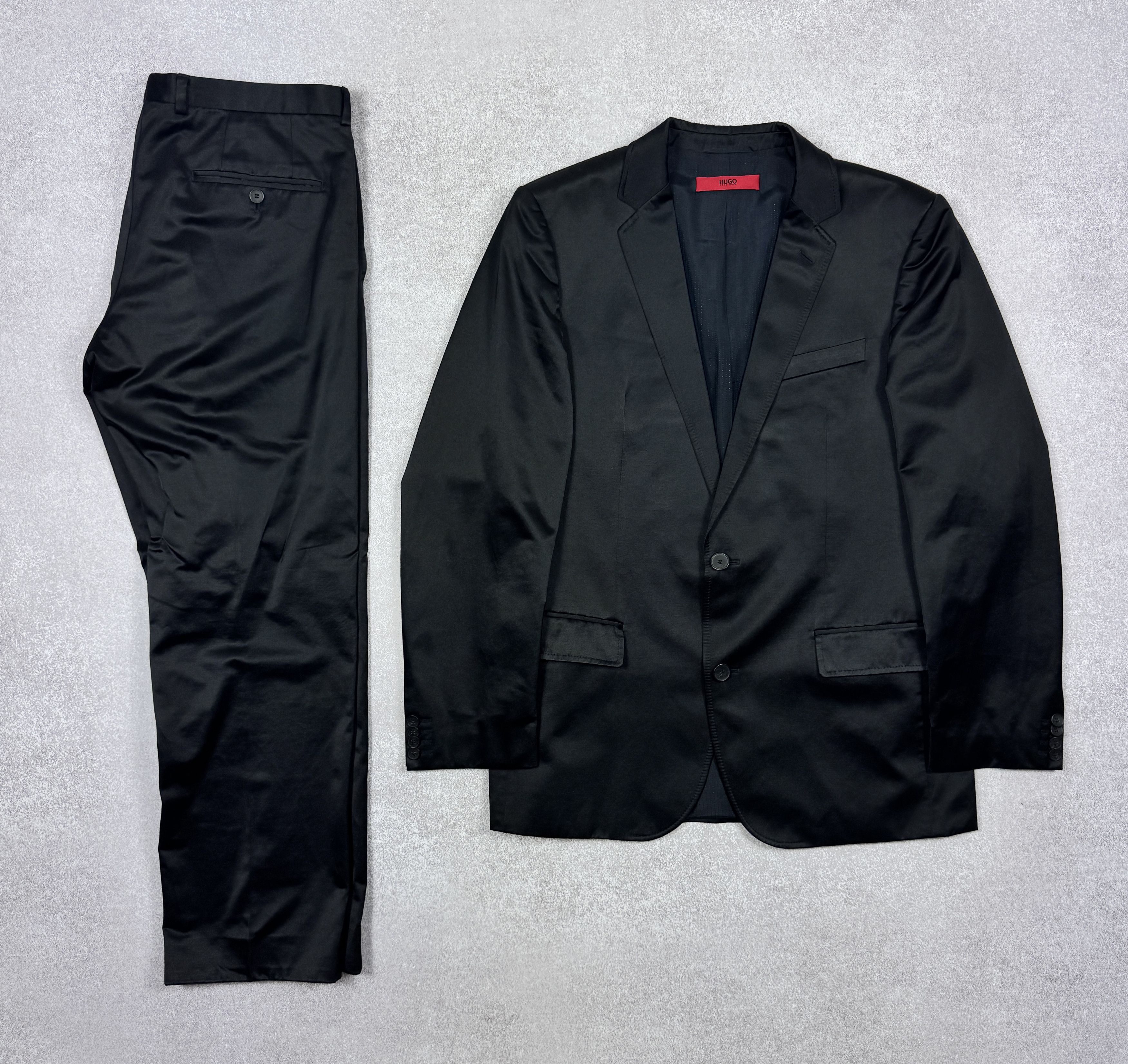 Hugo Boss Men`s HUGO BOSS Alko/Heise Black Shiny Slim Fit Suit Size 50 Size 40R - 1 Thumbnail