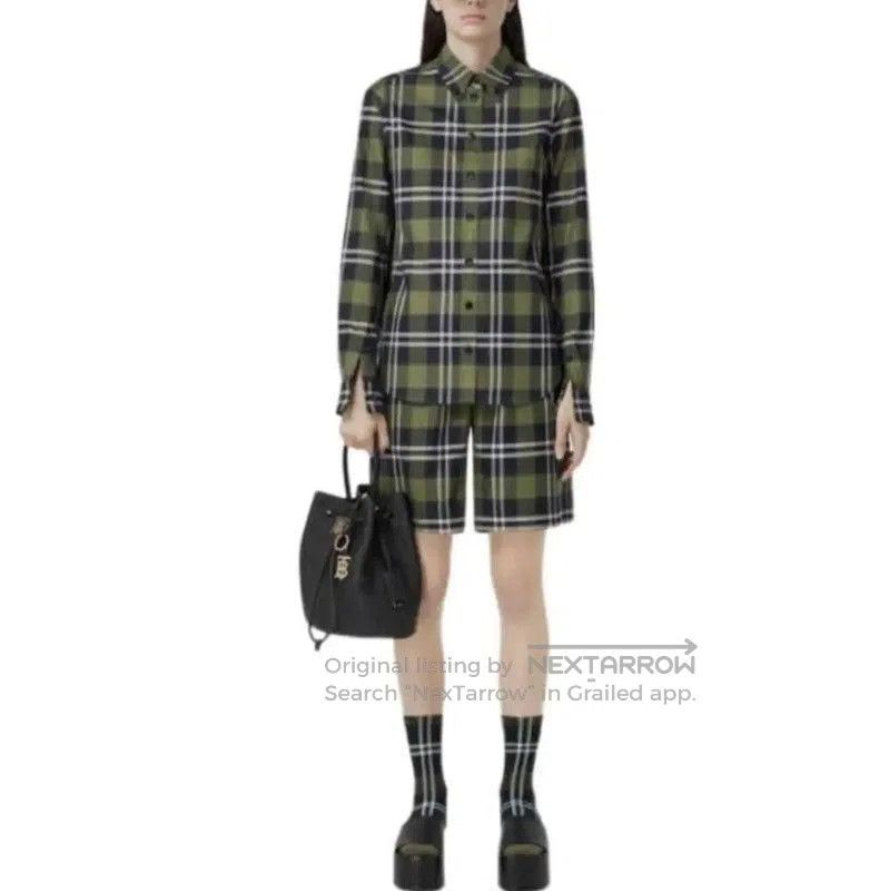 Burberry Burberry Green Long Sleeve Crop Shirt. Size XS / US 0-2 / IT 36-38 - 9 Thumbnail