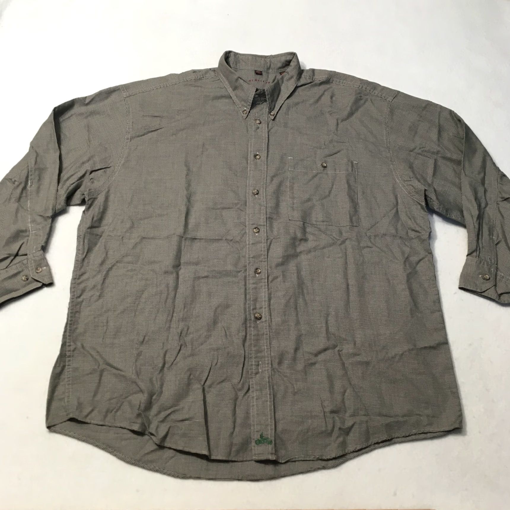 Vintage NATURAL STYLE Button Up Long Sleeve Shirt Mens LARGE Gray Geometric 17.5 Shirt Mens Large Gray Geometric 17.5 Size US L / EU 52-54 / 3 - 2 Thumbnail