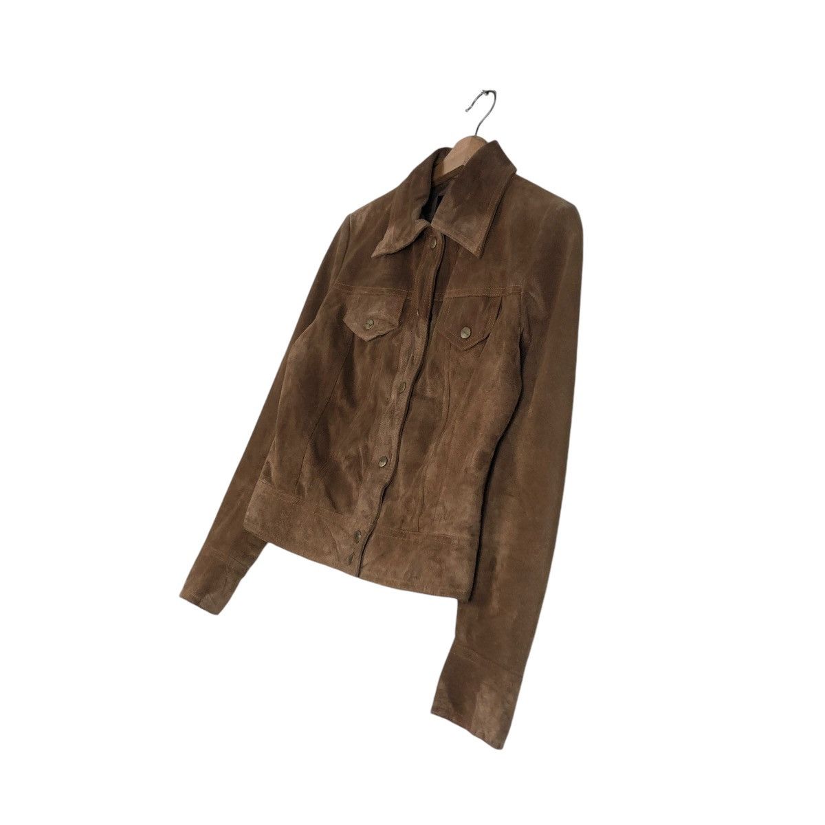 Japanese Brand 🔥CROPPED SUEDE LEATHER JACKET BIKER EPOCA ISSEY MIYAKE Size S / US 4 / IT 40 - 3 Thumbnail