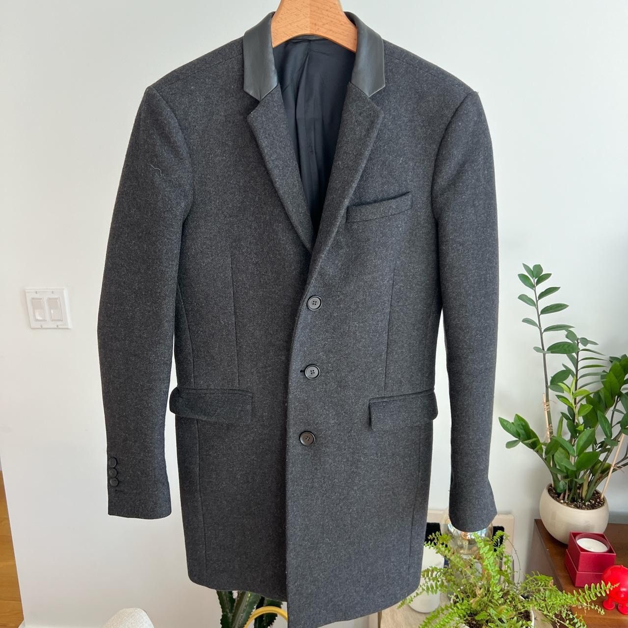 image of The Kooples Grey Wool Coat/jacket, Men's (Size XS)