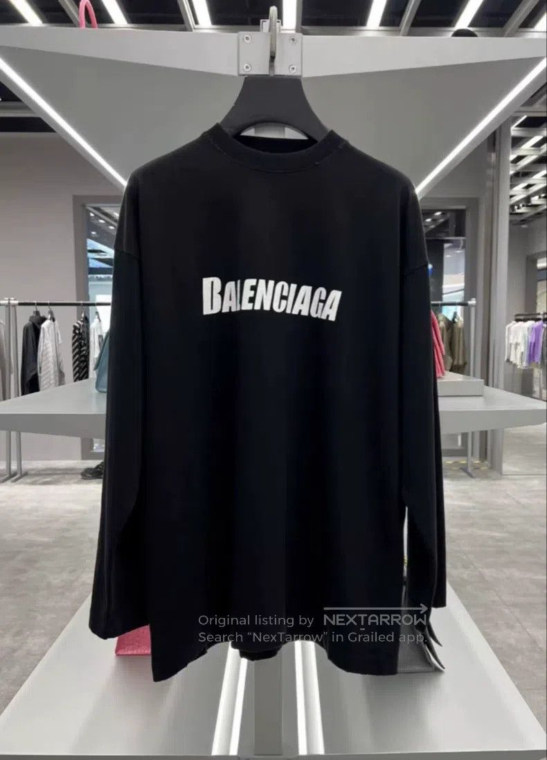 Balenciaga Balenciaga Ripped slogan T-shirt long-sleeve Size US S / EU 44-46 / 1 - 7 Thumbnail