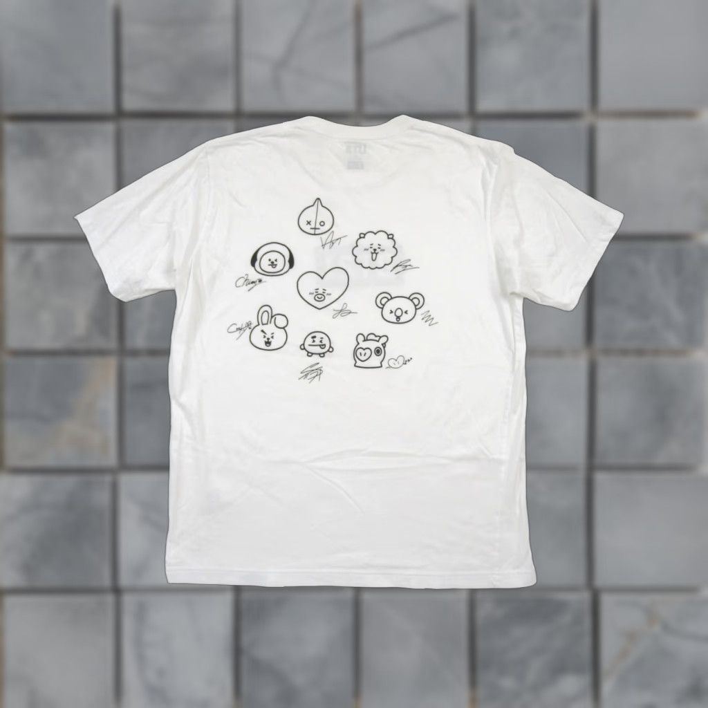 Uniqlo VINTAGE BTS Uniqlo Shirt Mens Medium White Short Sleeve Crew Neck Tee BT21 KPOP Music World Tour 90s Mens Size US M / EU 48-50 / 2 - 1 Thumbnail