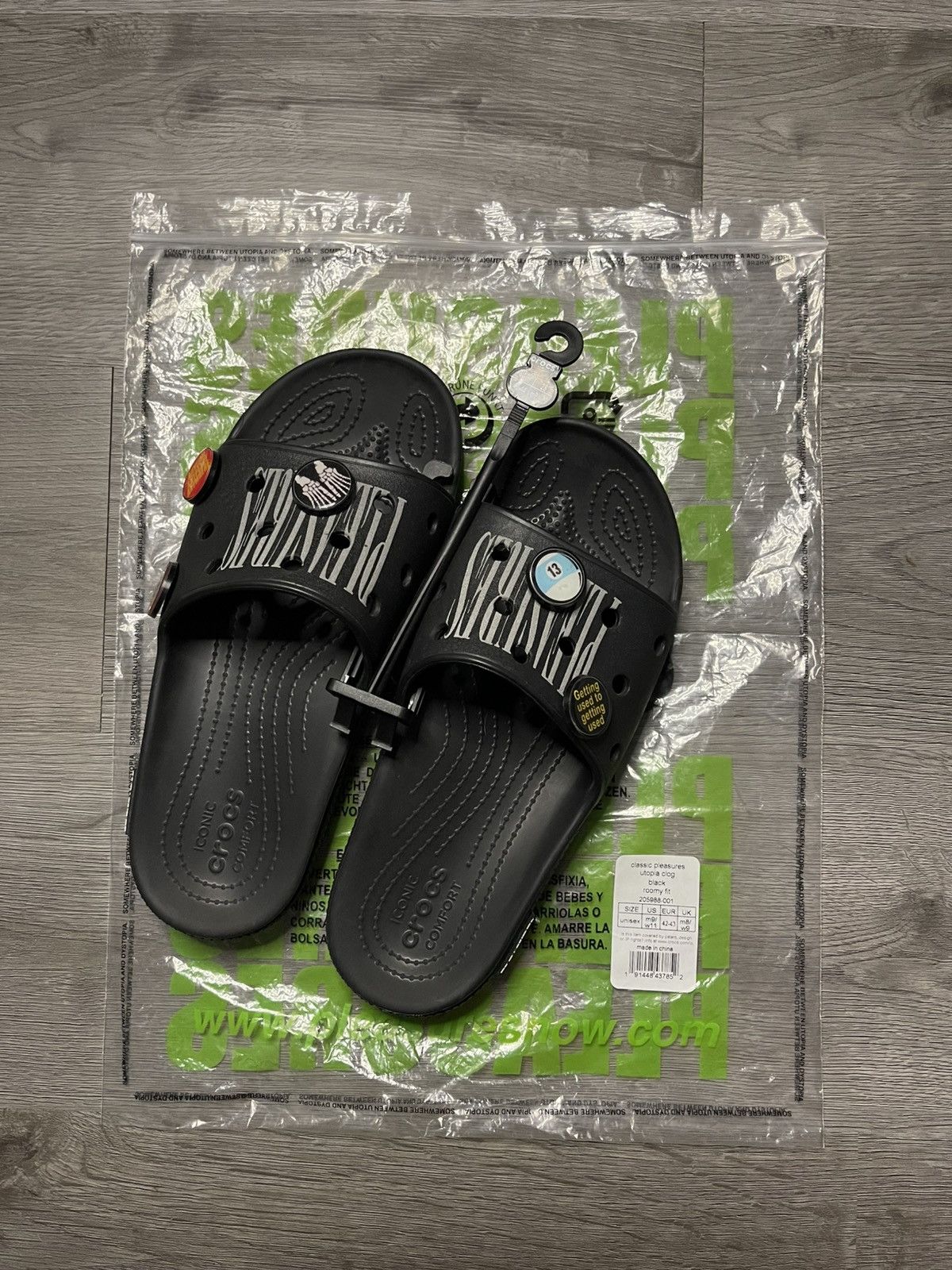 Pleasures Crocs Slides
