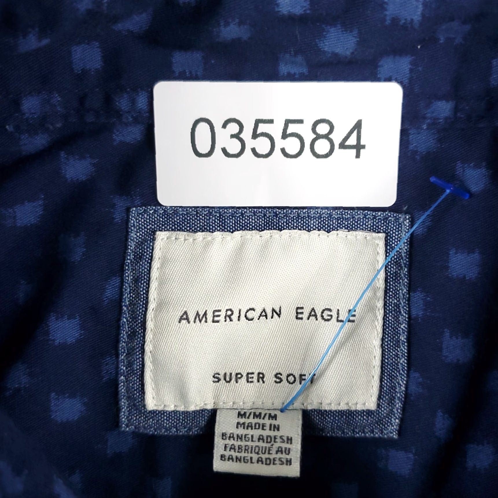American Eagle Outfitters American Eagle Outfitters Shirt Mens Medium Blue Cotton Geometric Button-Up Long Sleeve Size US M / EU 48-50 / 2 - 6 Thumbnail