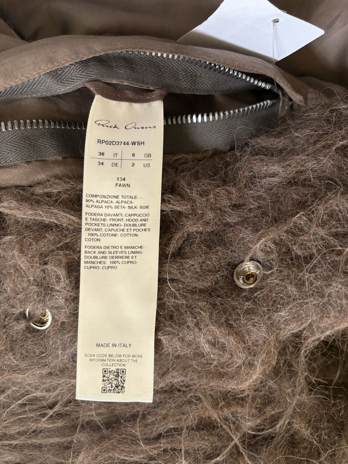 Rick Owens Peter OVERSIZED alpaca & Silk Felt Hooded jacket Size XS / US 0-2 / IT 36-38 - 4 Thumbnail